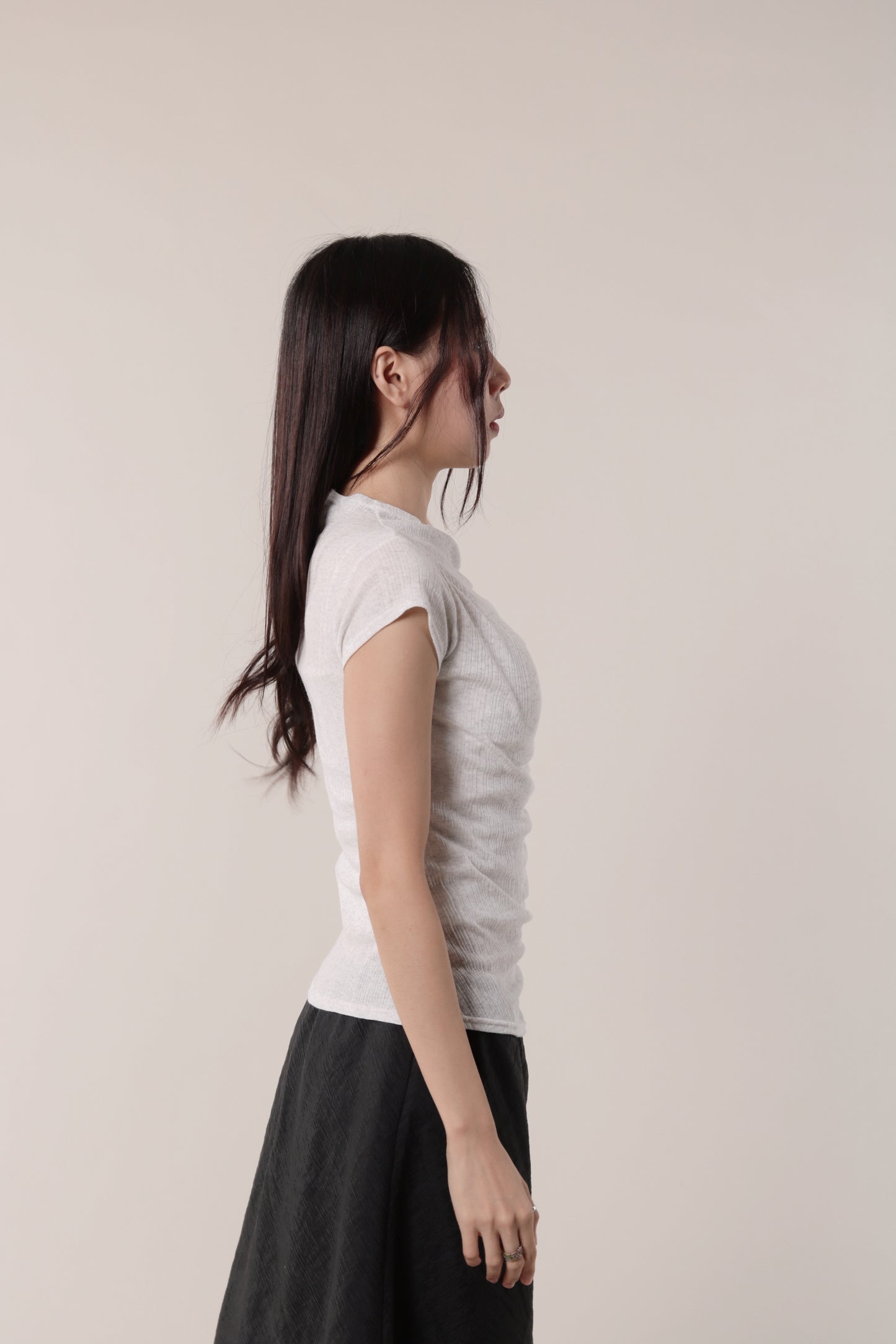 Sep Gathered Tee (Light Grey)