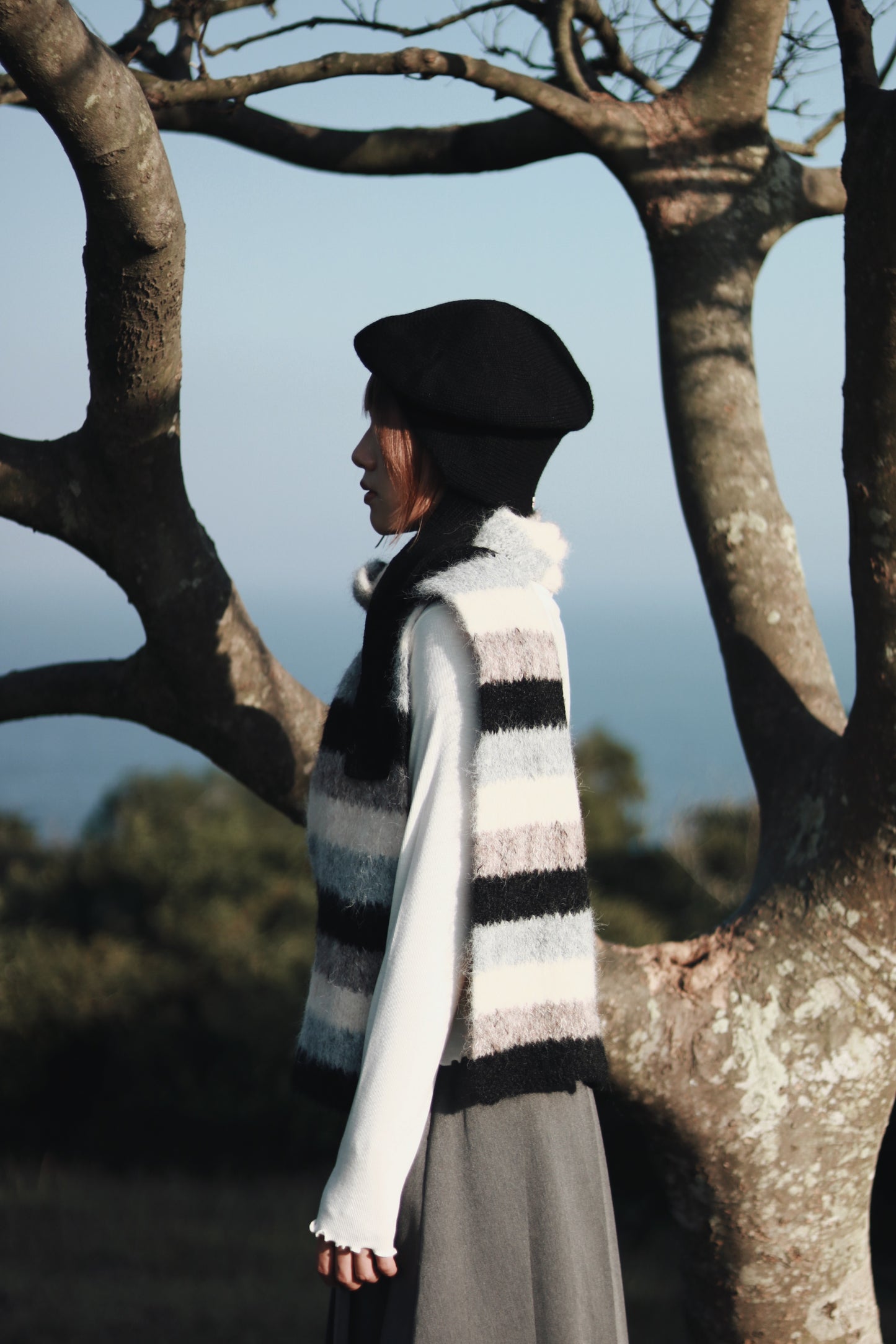 Rainbow Muffler (Black/Brown)