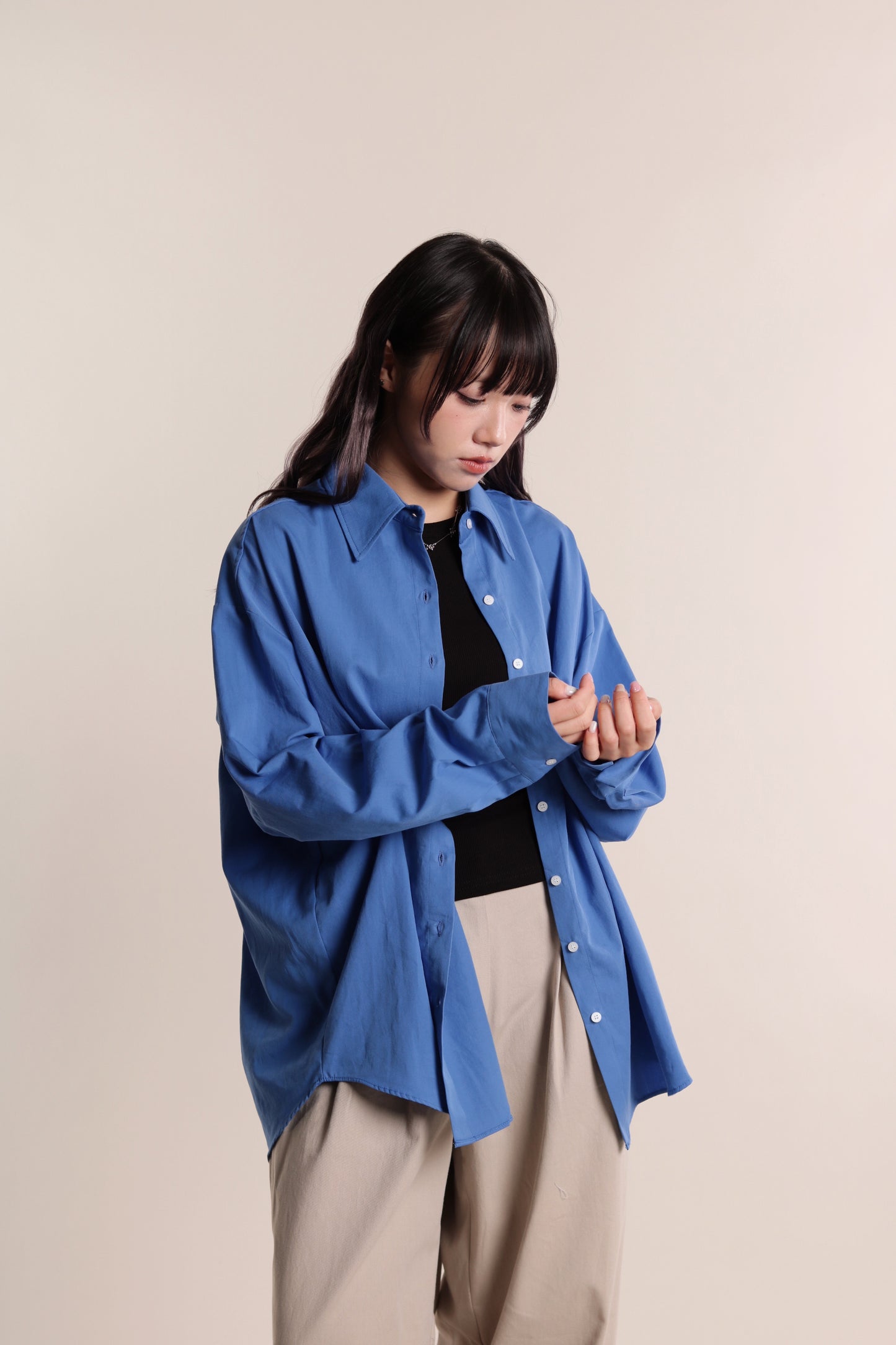 Oversized Boyfriend Shirt (Blue)