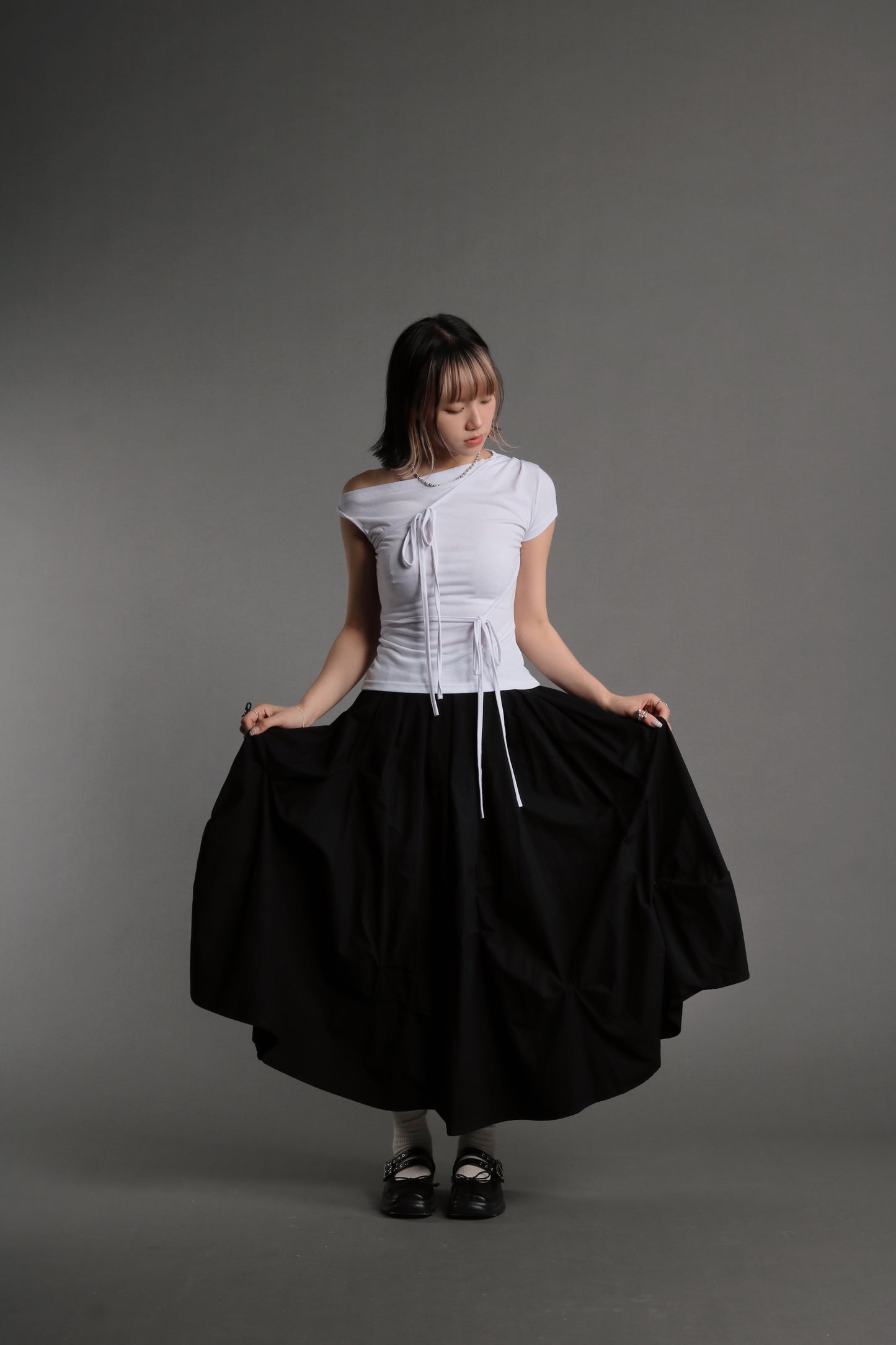 Doll Gathered Skirt (Black)