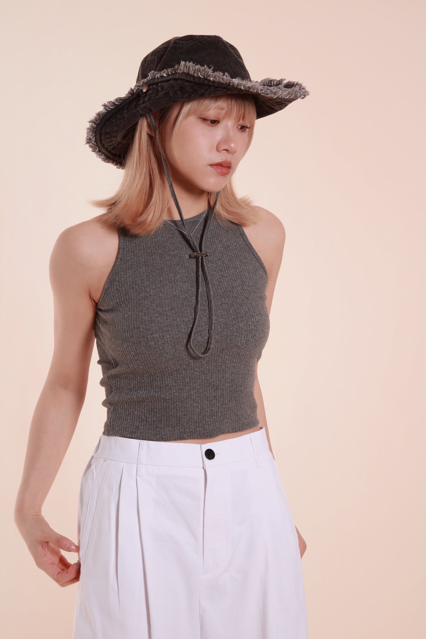 Padded Rib Tank (Grey)