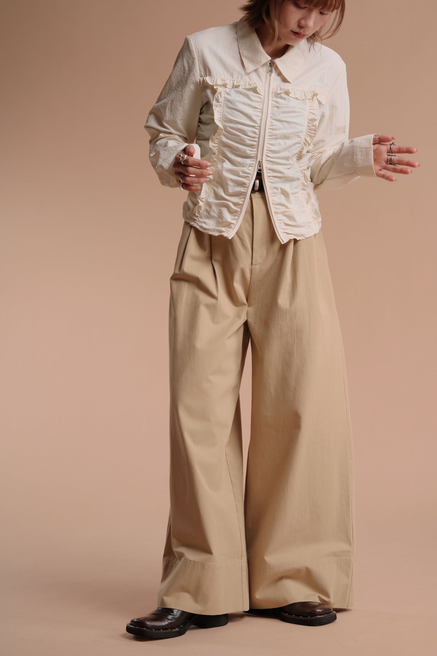 Gathered Ruffle Jacket (Ivory)