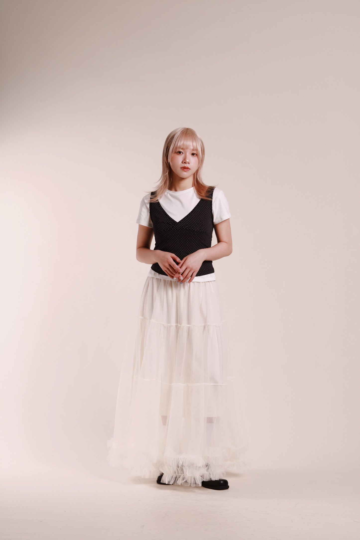 Dot Dot Sleeveless Top (Black)