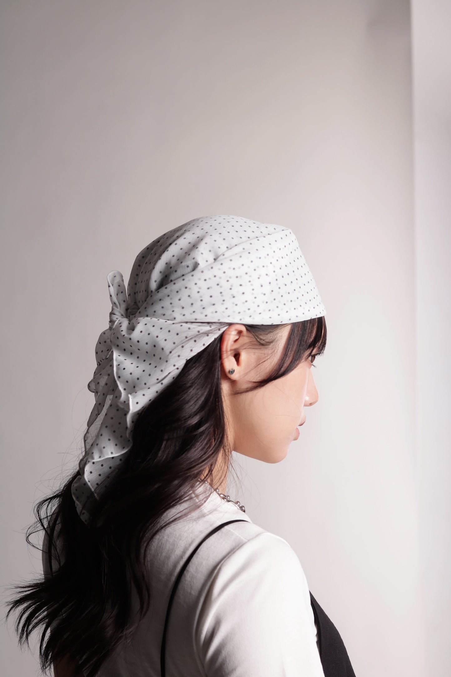 Polka Dot Scarf (White)