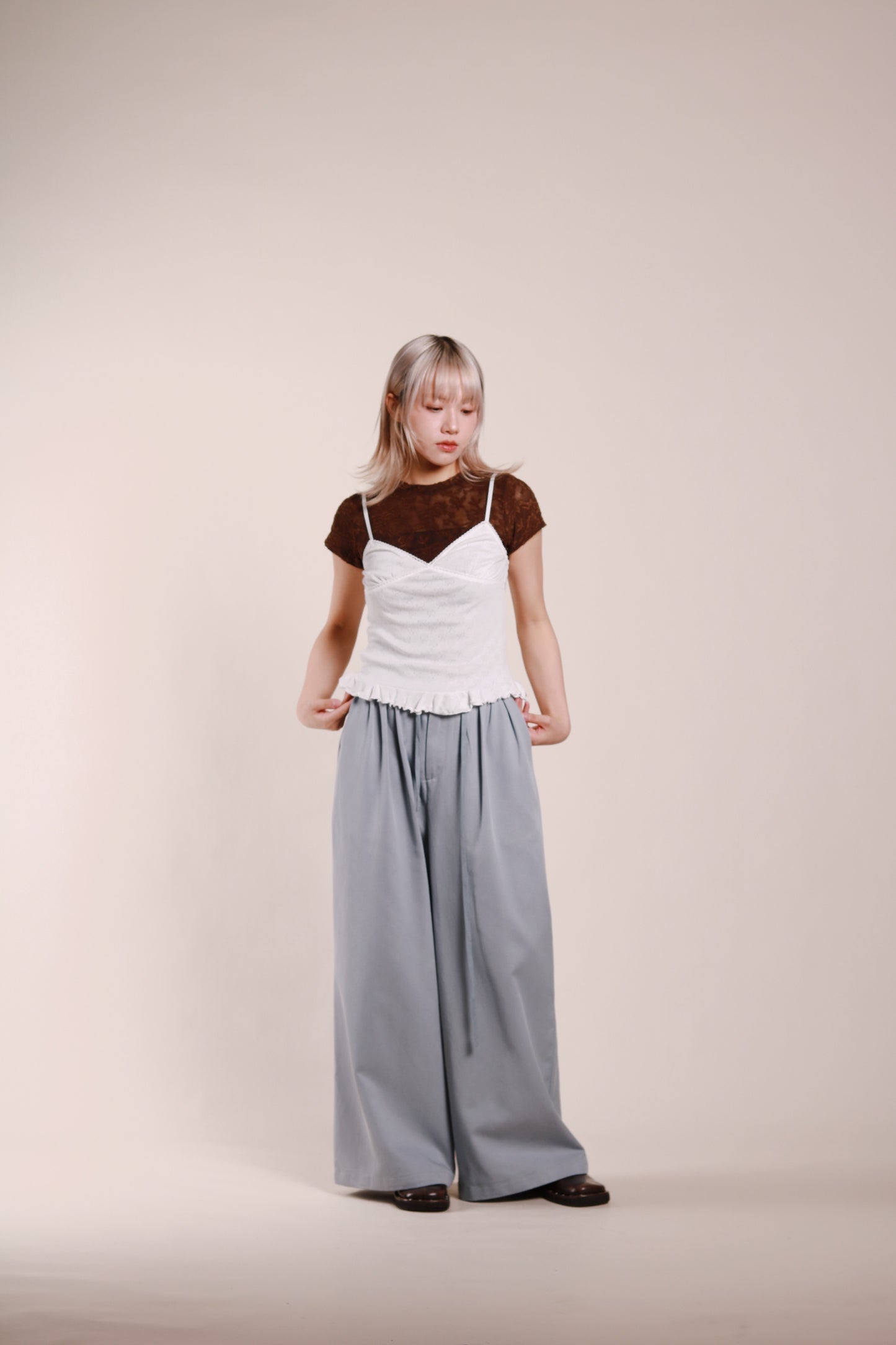Renne Wide Leg Pants (Blue)