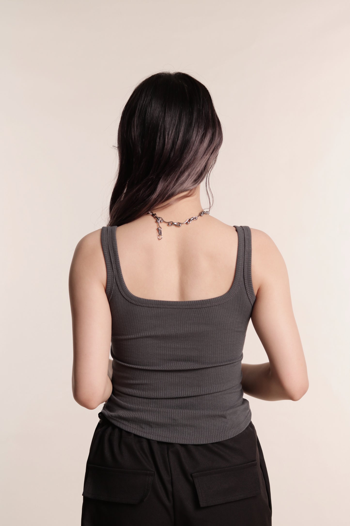 Square Neck Bra Top (Charcoal)