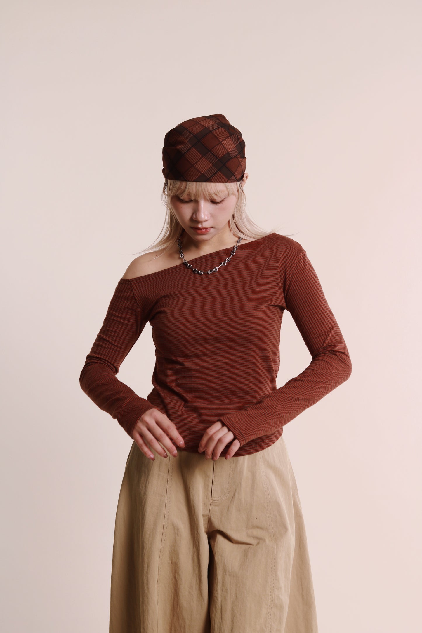 Checkered Scarf (Brown)