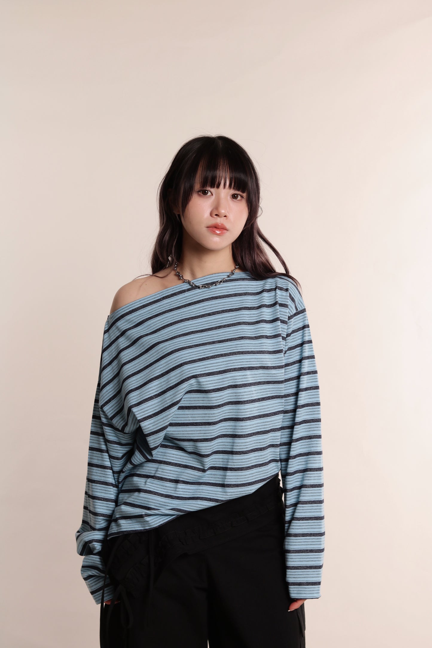 Oversized Stripe Top (Blue)