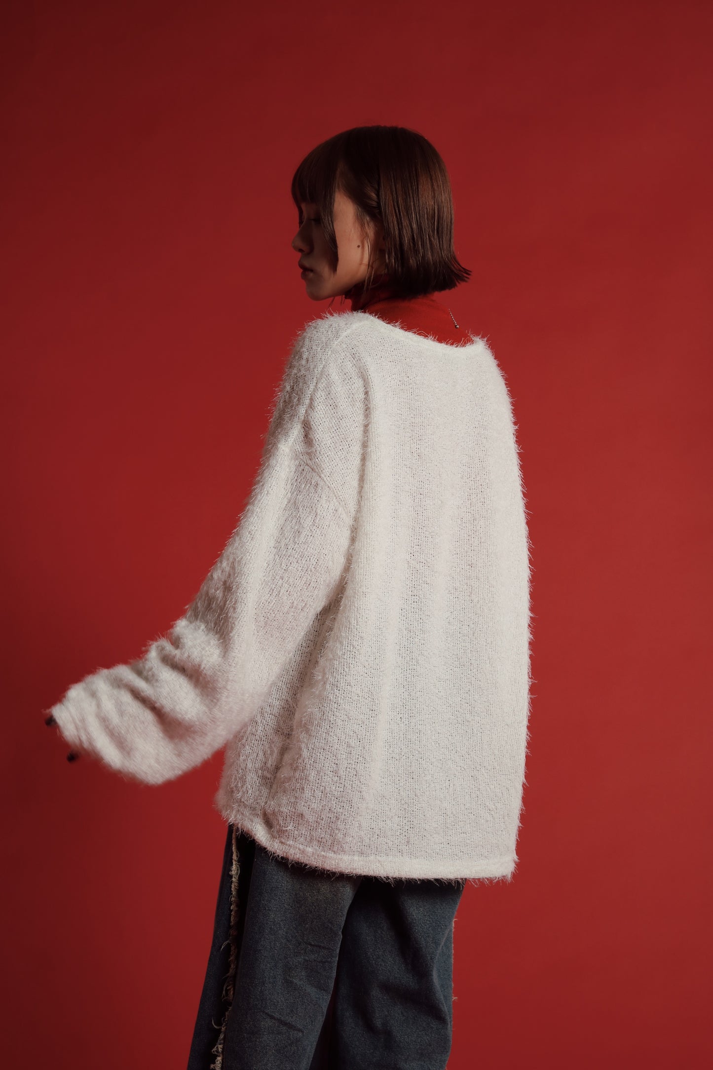 Fluffy Oversize Top (White)