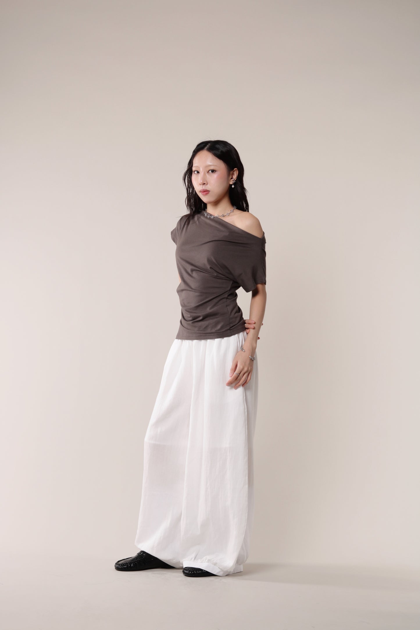 Linen Bubble Pants (White)