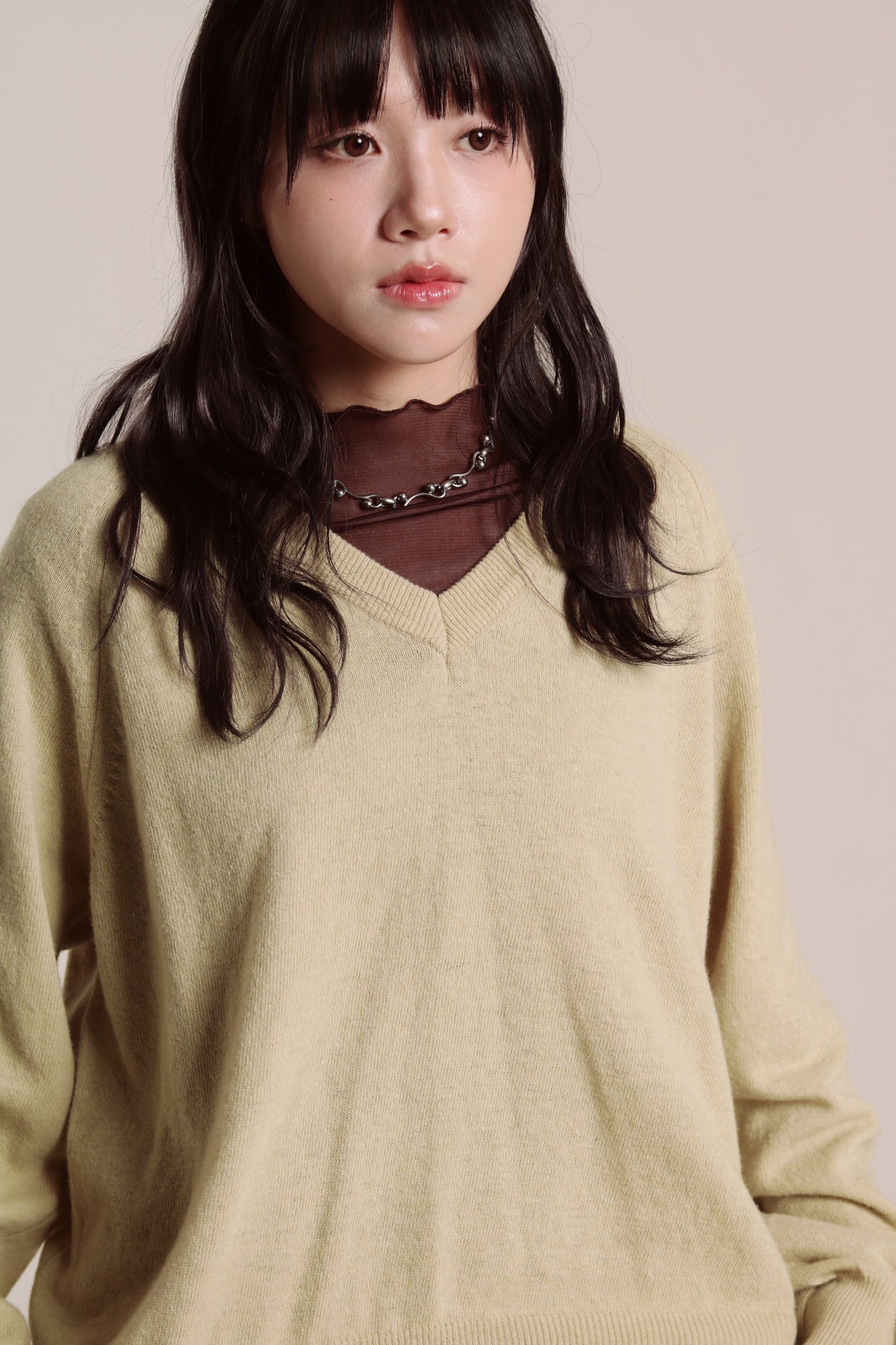 Ruffle See Through Top (Brown)