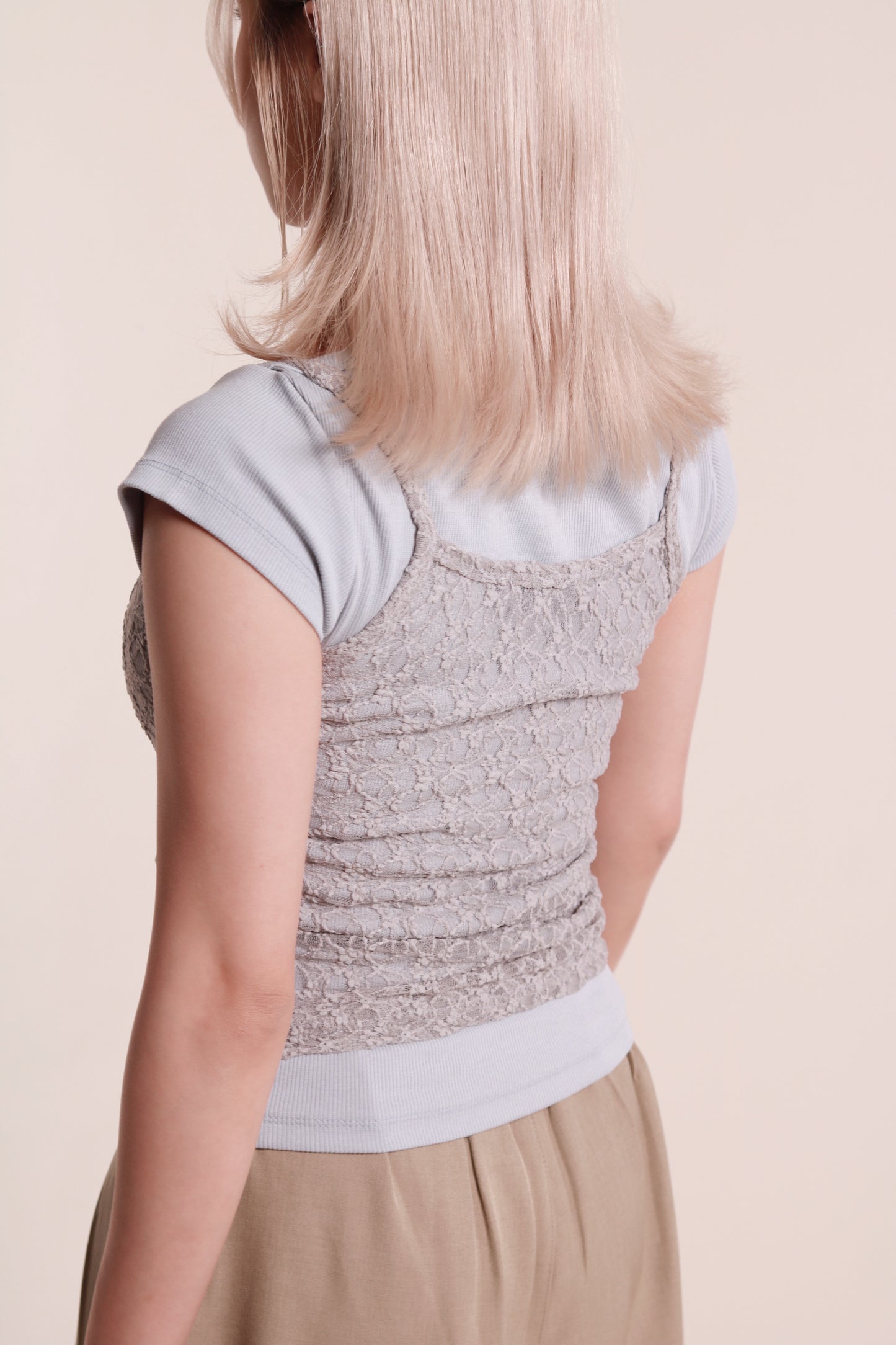 Mesh Sleeveless Top (Grey)