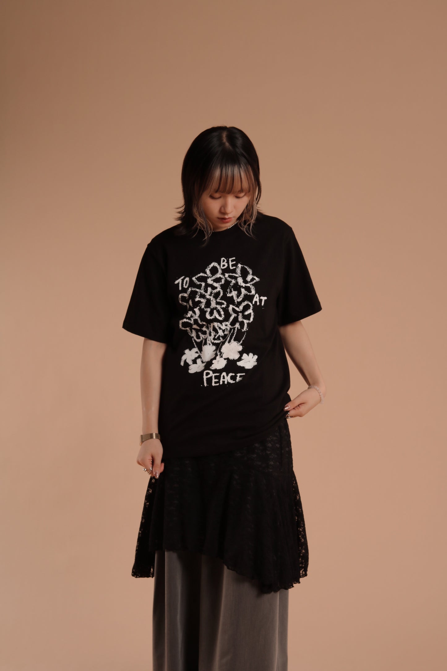 Lace Layered Mini Skirt (Black)