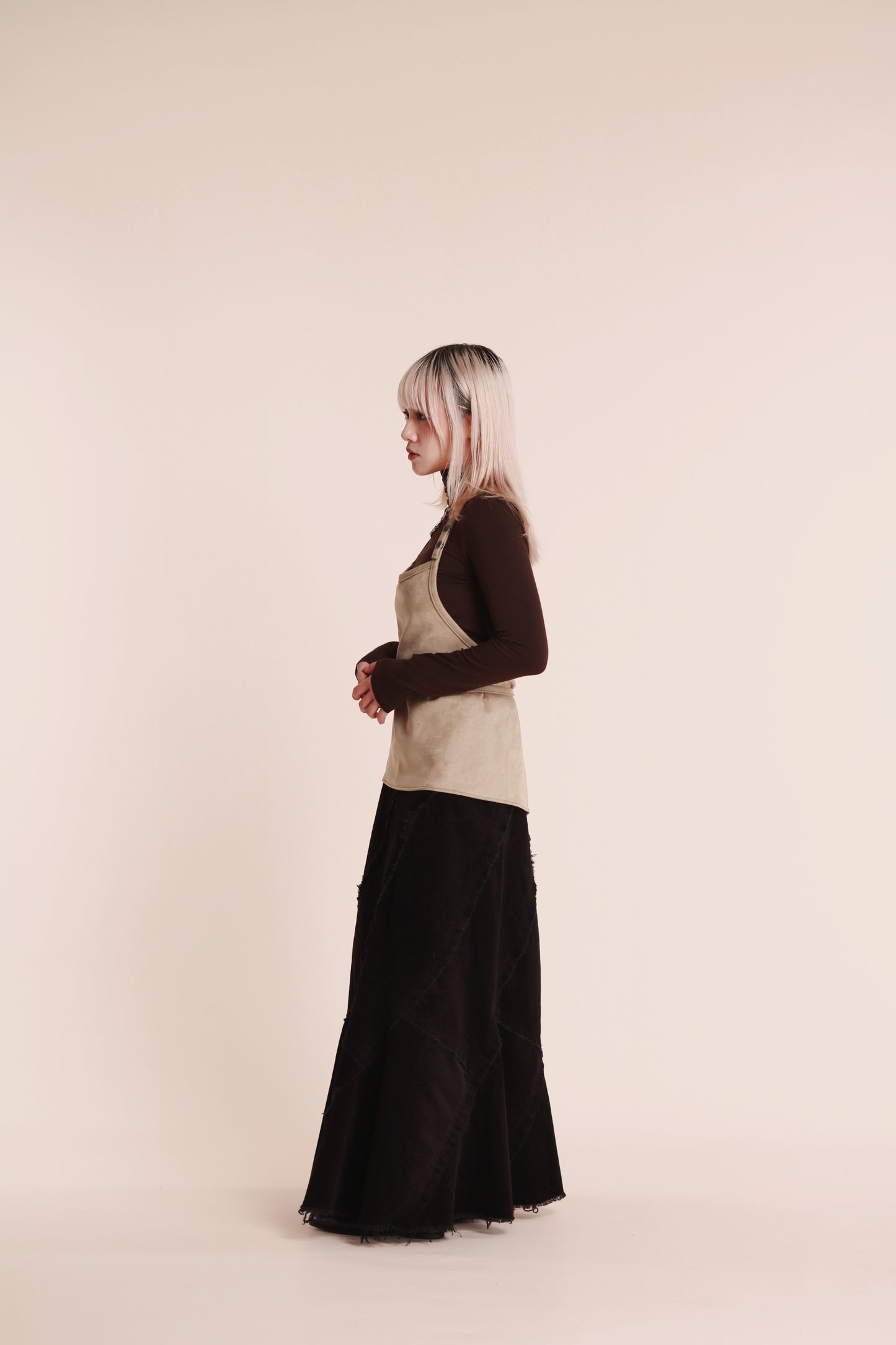 Frayed Mermaid Skirt (Black)