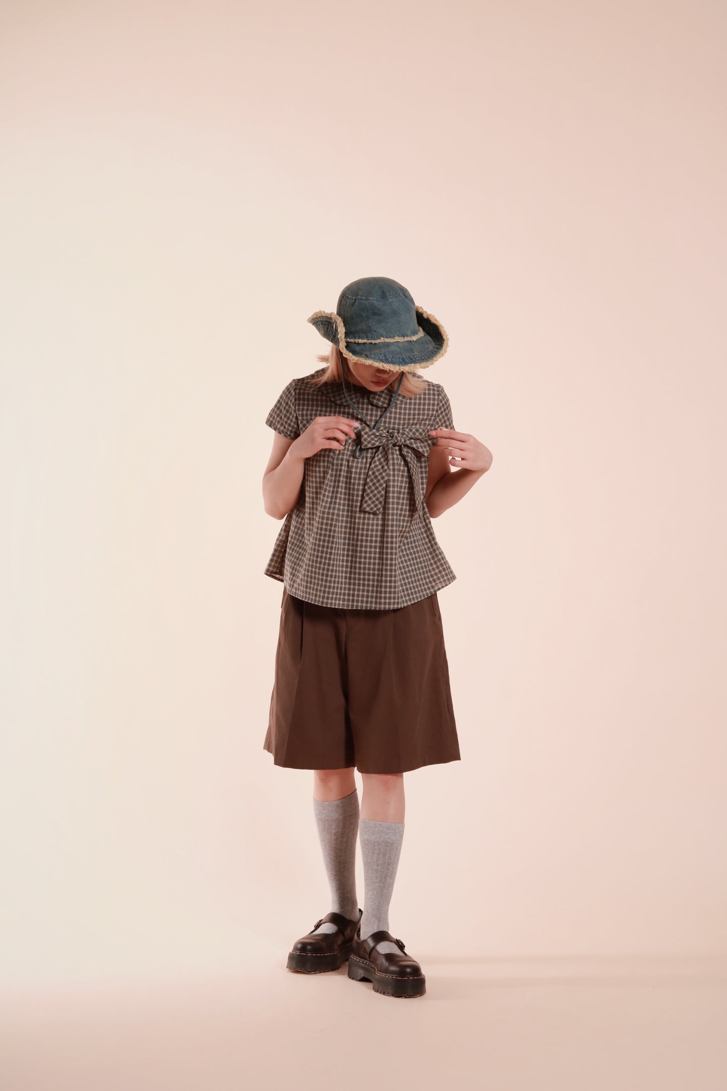 Doll Bow Blouse (Beige)