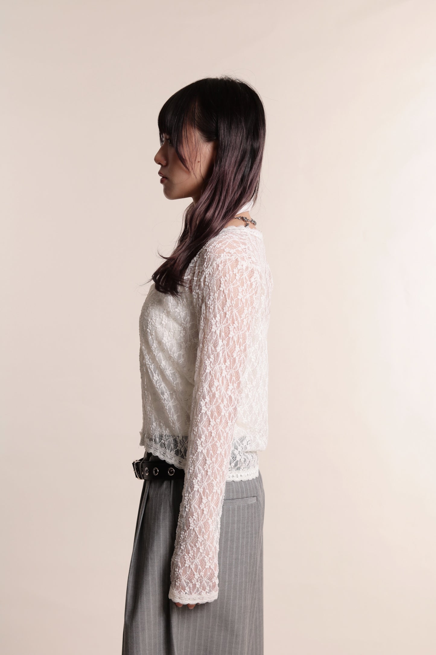 Floral Lace Cardigan (White)