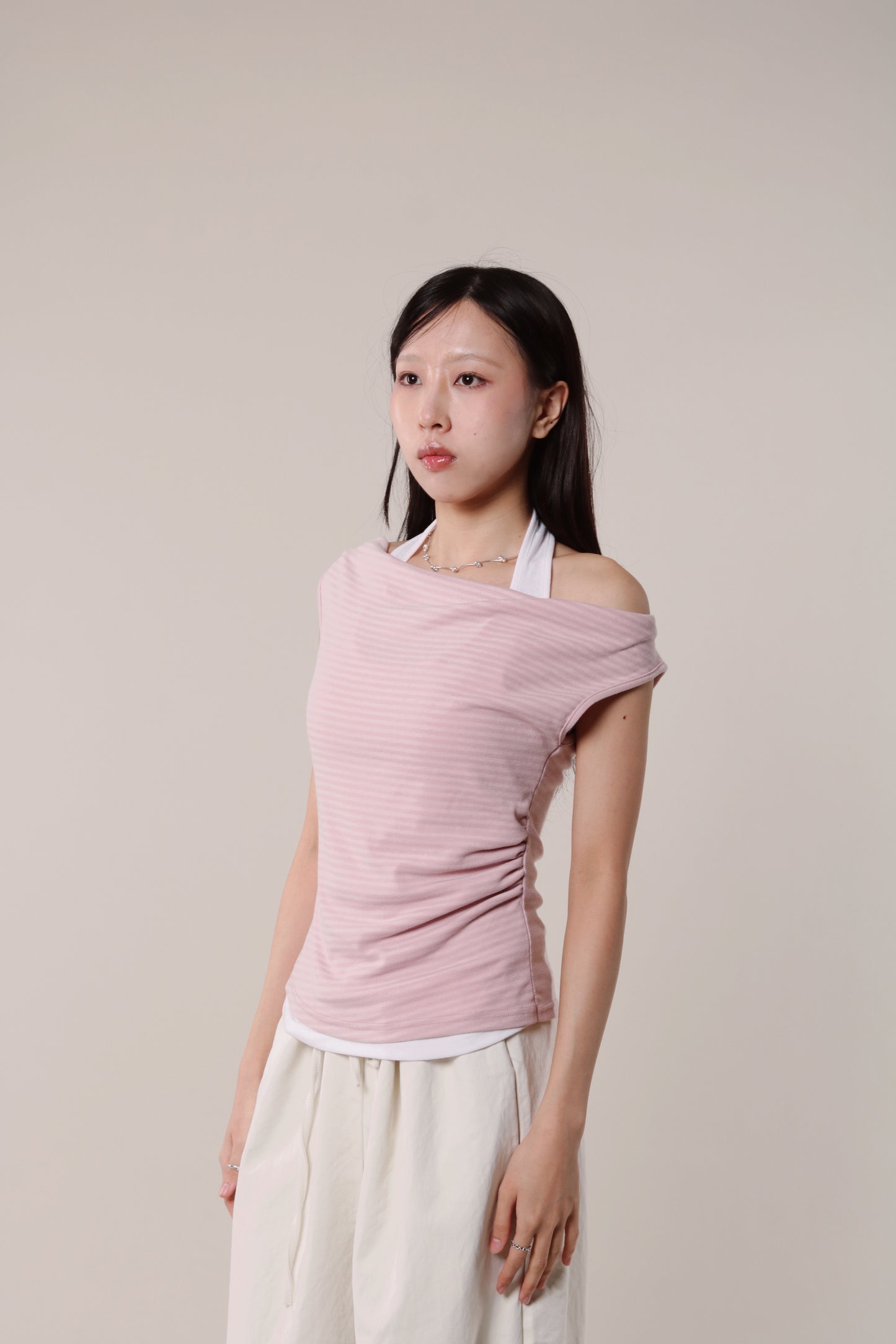 Lazy Striped Top (Pink)