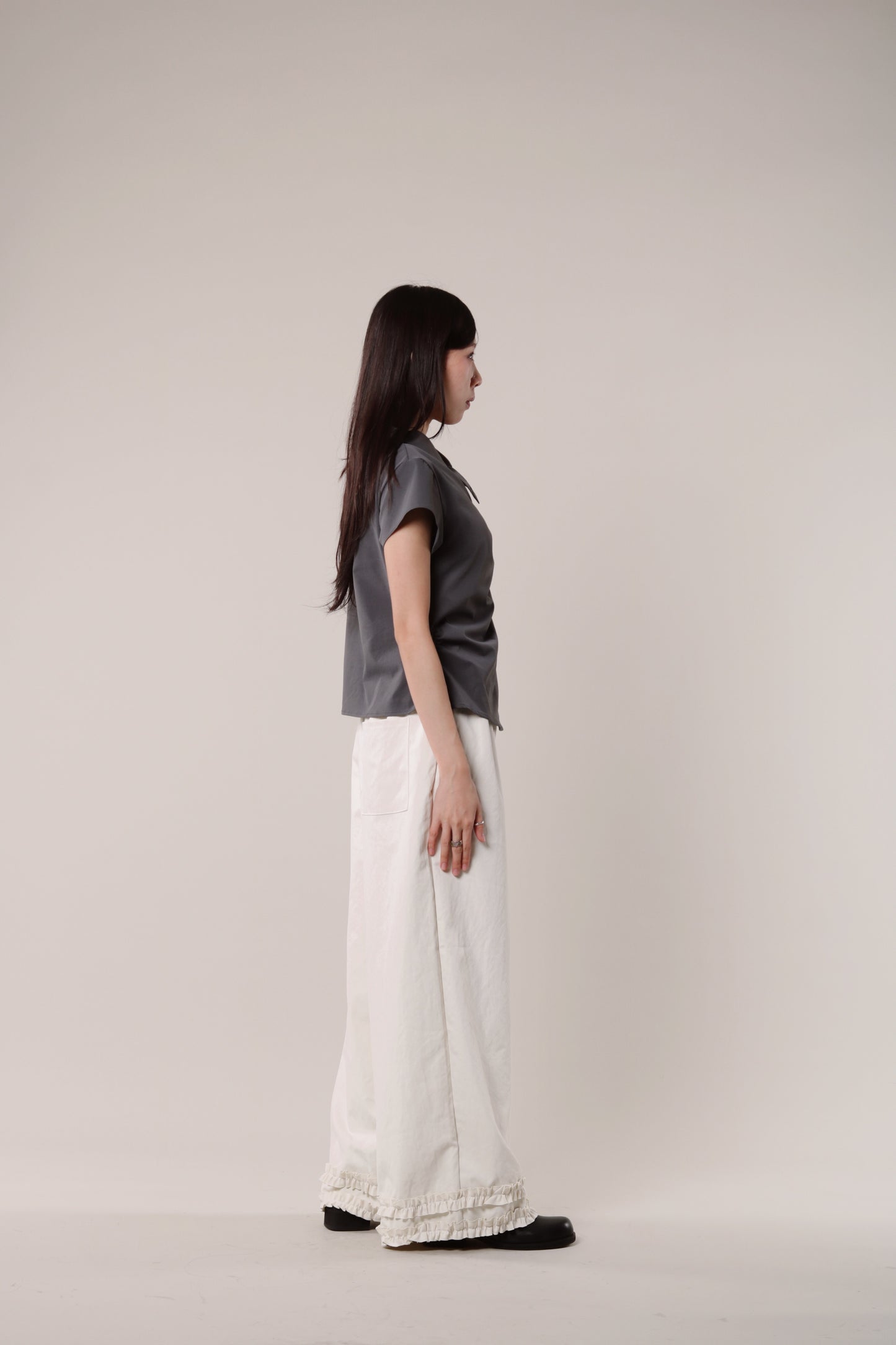 Double Ruffle Pants (Ivory)