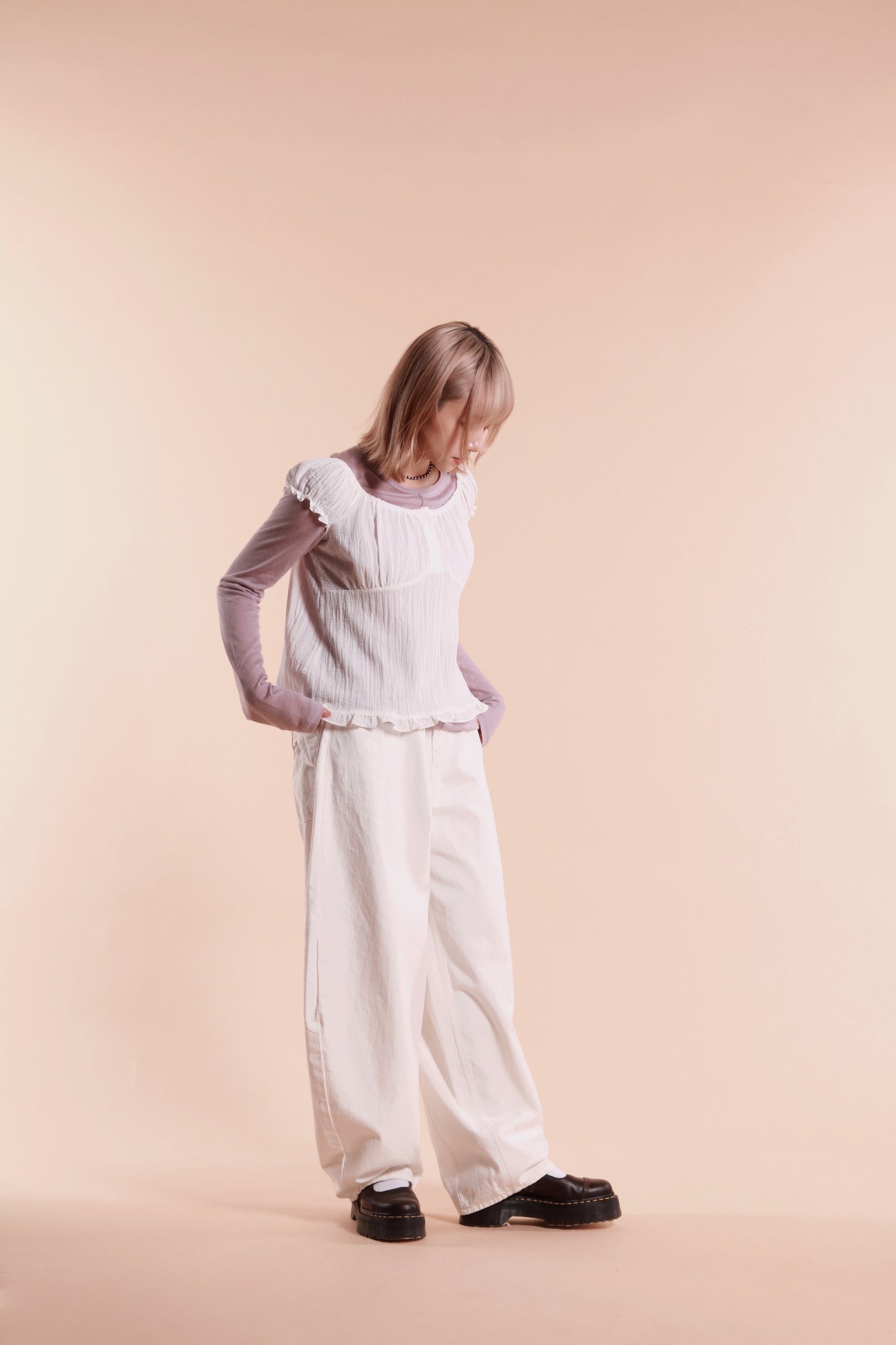 Ribbon Jeans (White)