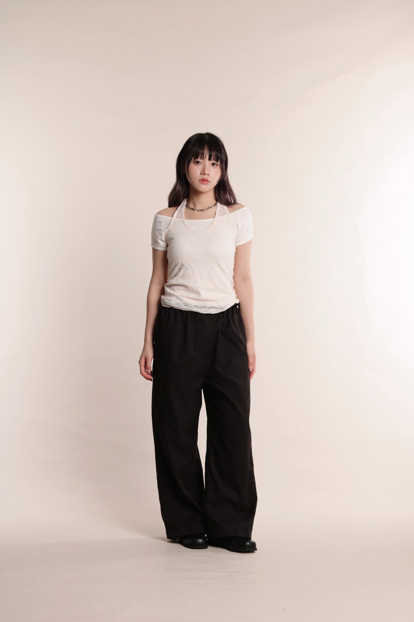 Layered Halter Top Set (Ivory)