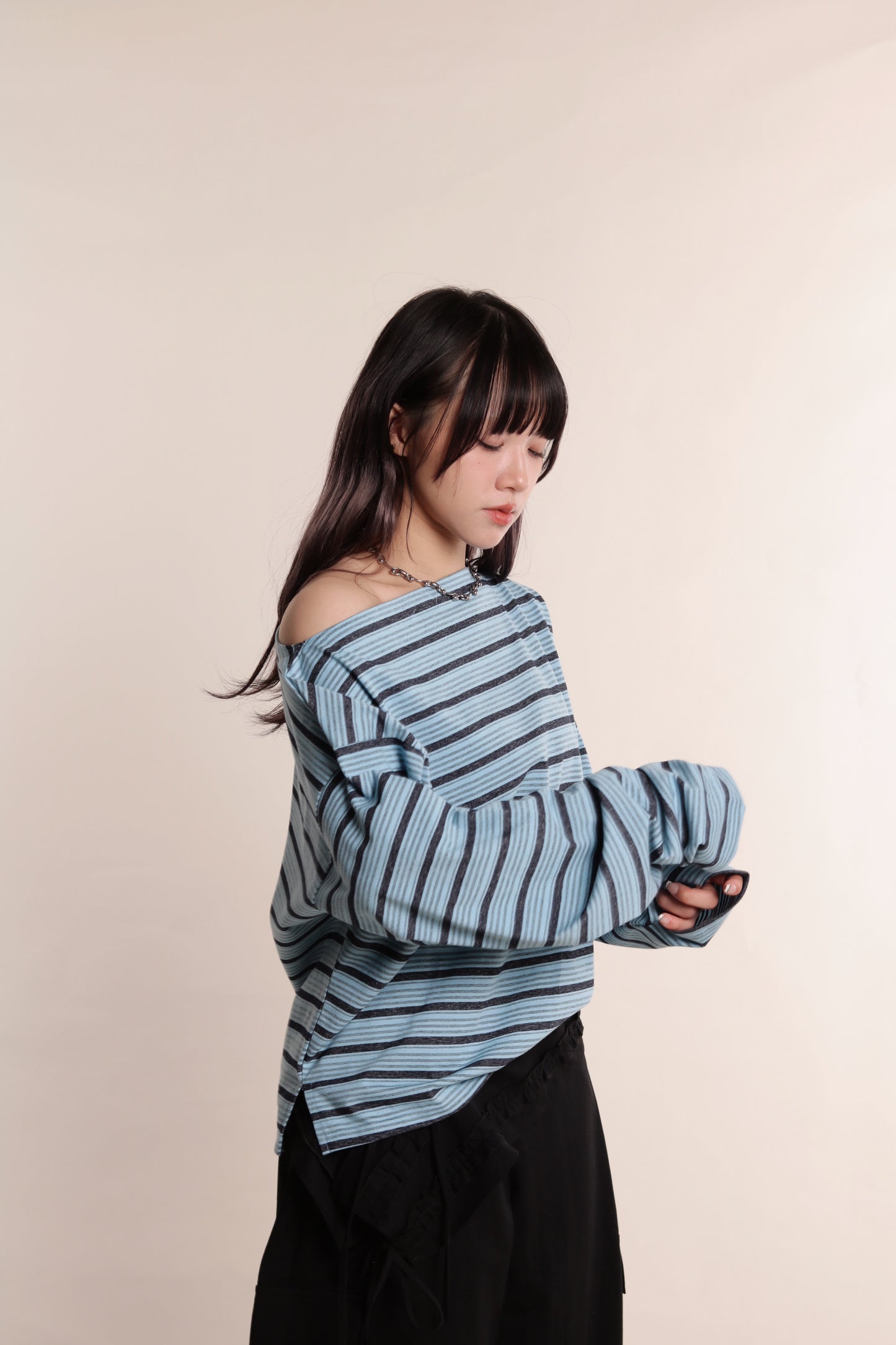 Oversized Stripe Top (Blue)