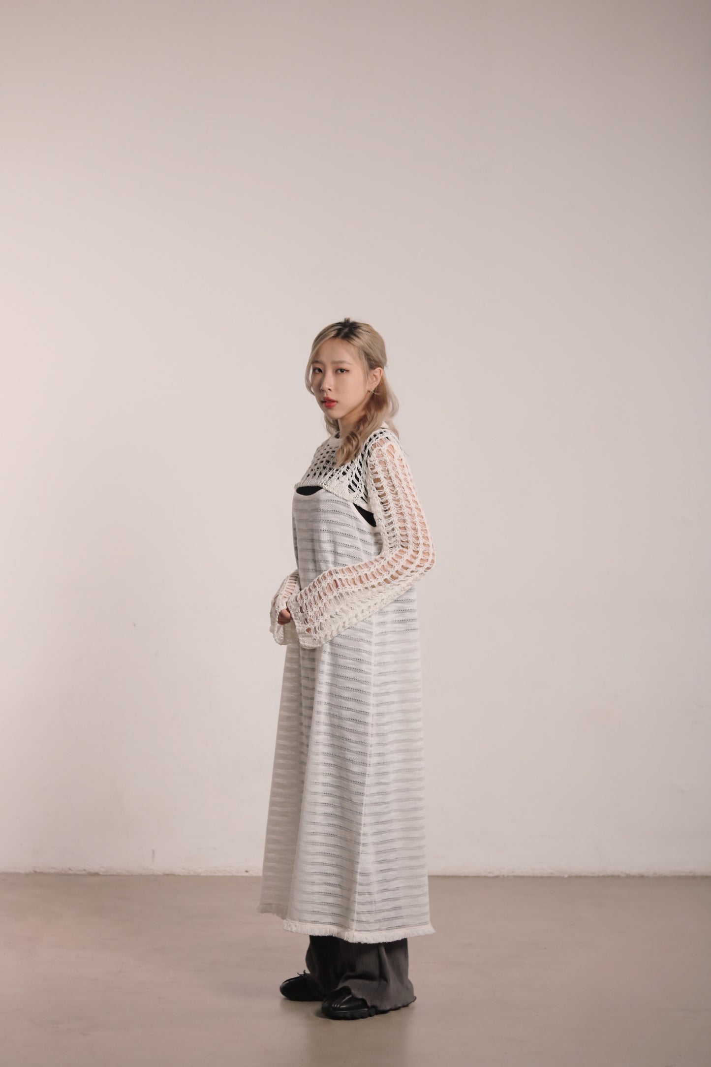 Net Crop Top (White)