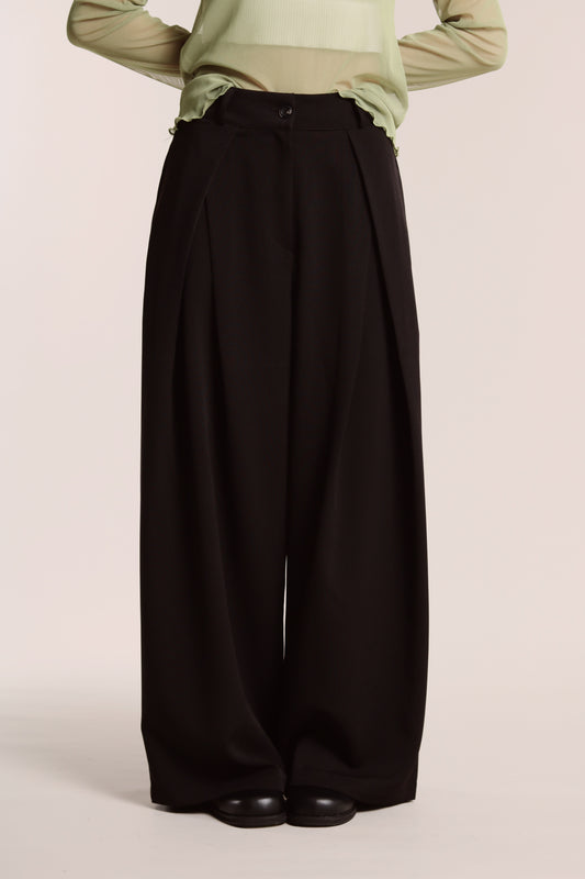 Spring Pleat Pants (Black)