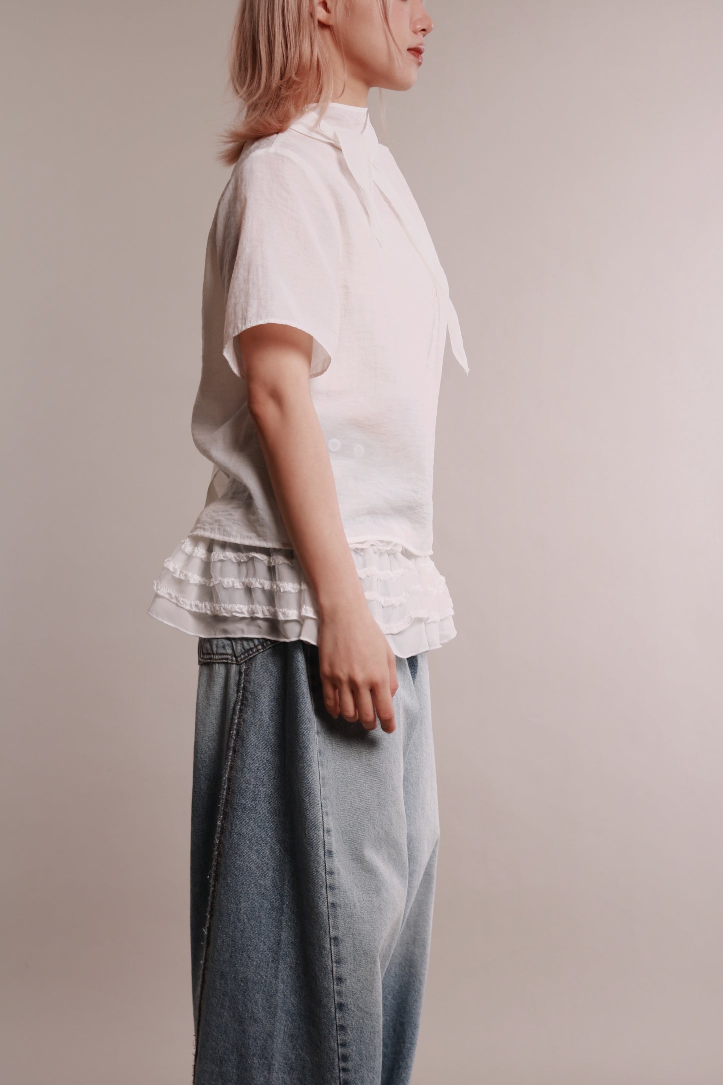 See Through Tie Top (White)