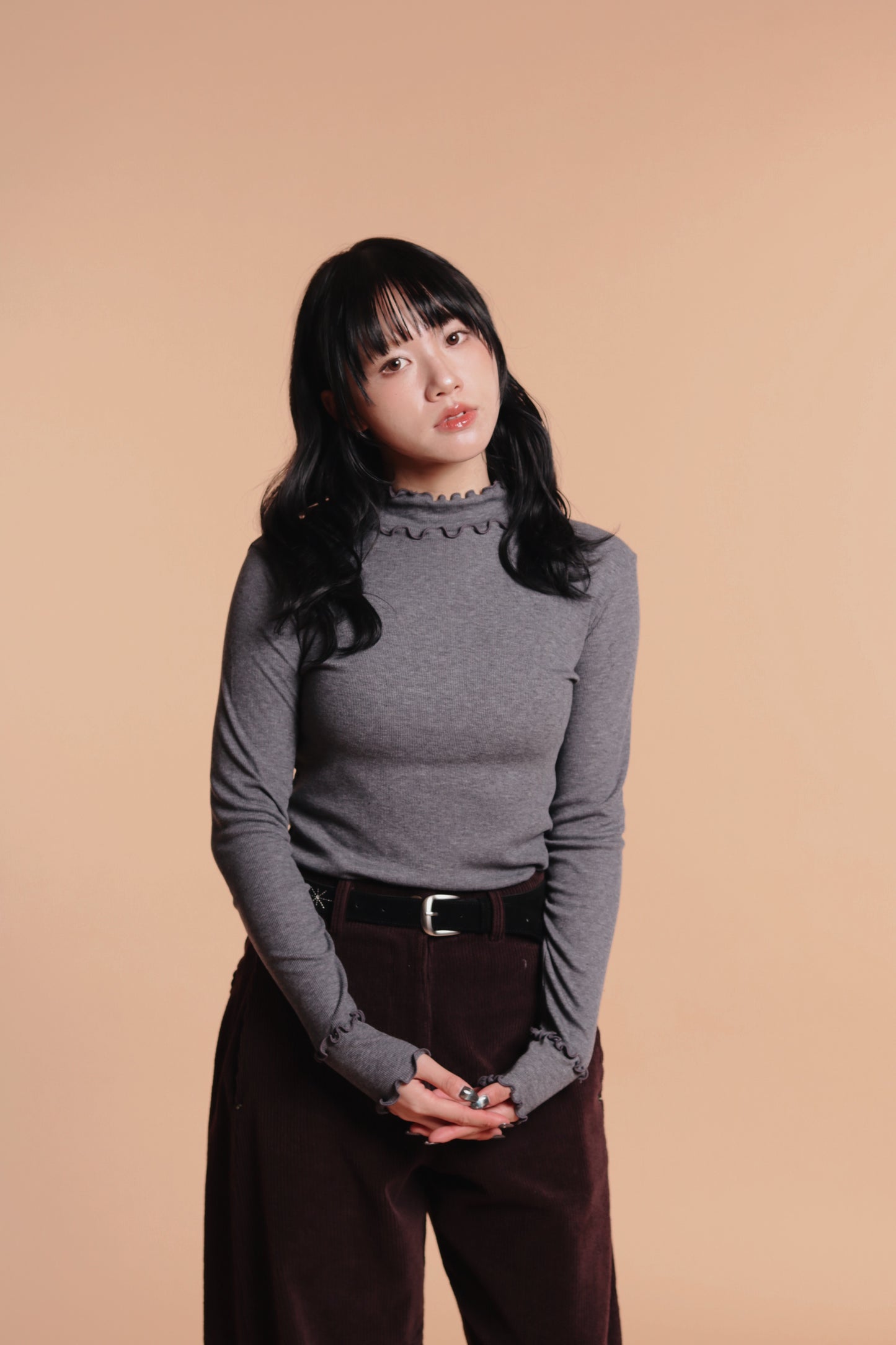 Double Ruffle Top (Grey)