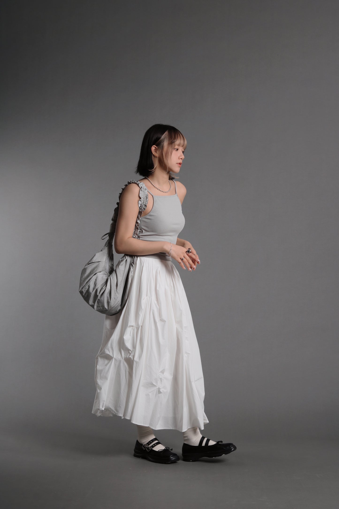 Doll Gathered Skirt (White)