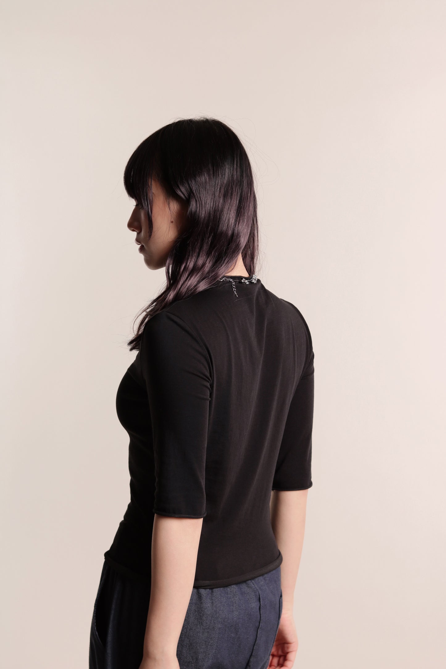 Pure Mock Neck Top (Black)