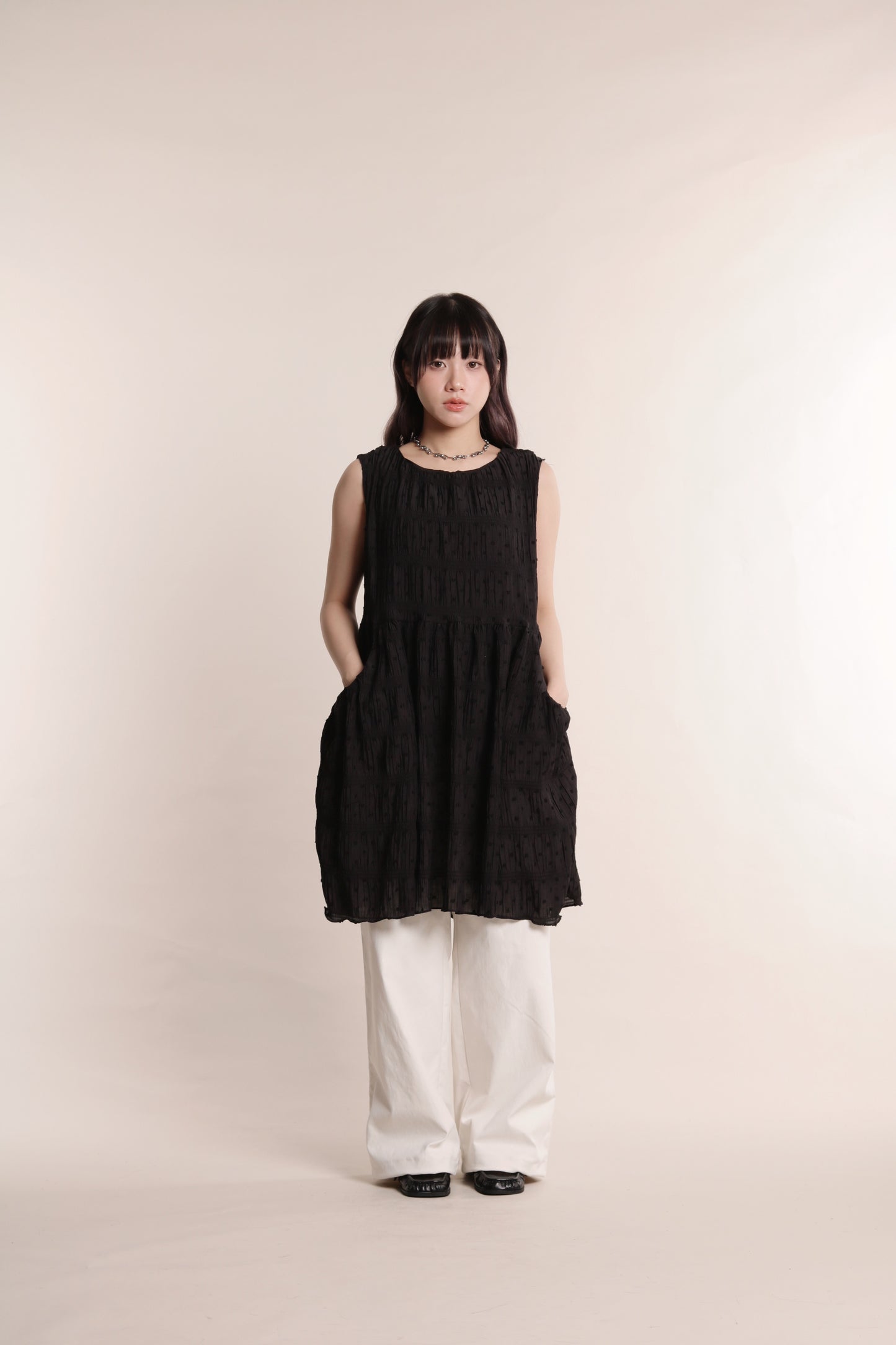 Delia Gathered Pants (Ivory)