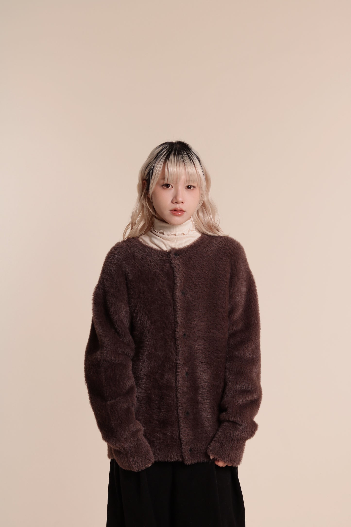 Fluffy Cardigan (Brown)
