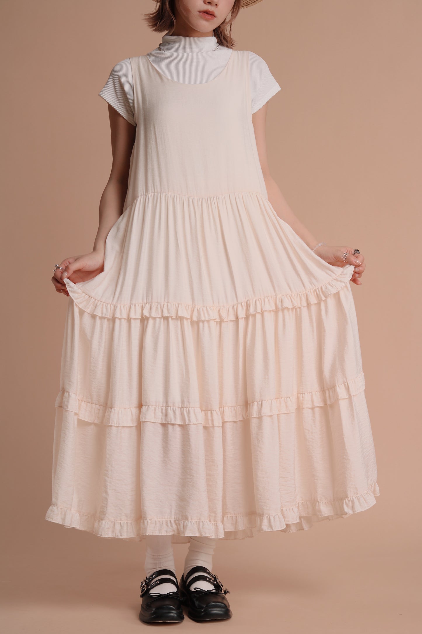 Alva Ruffle Dress (Ivory)