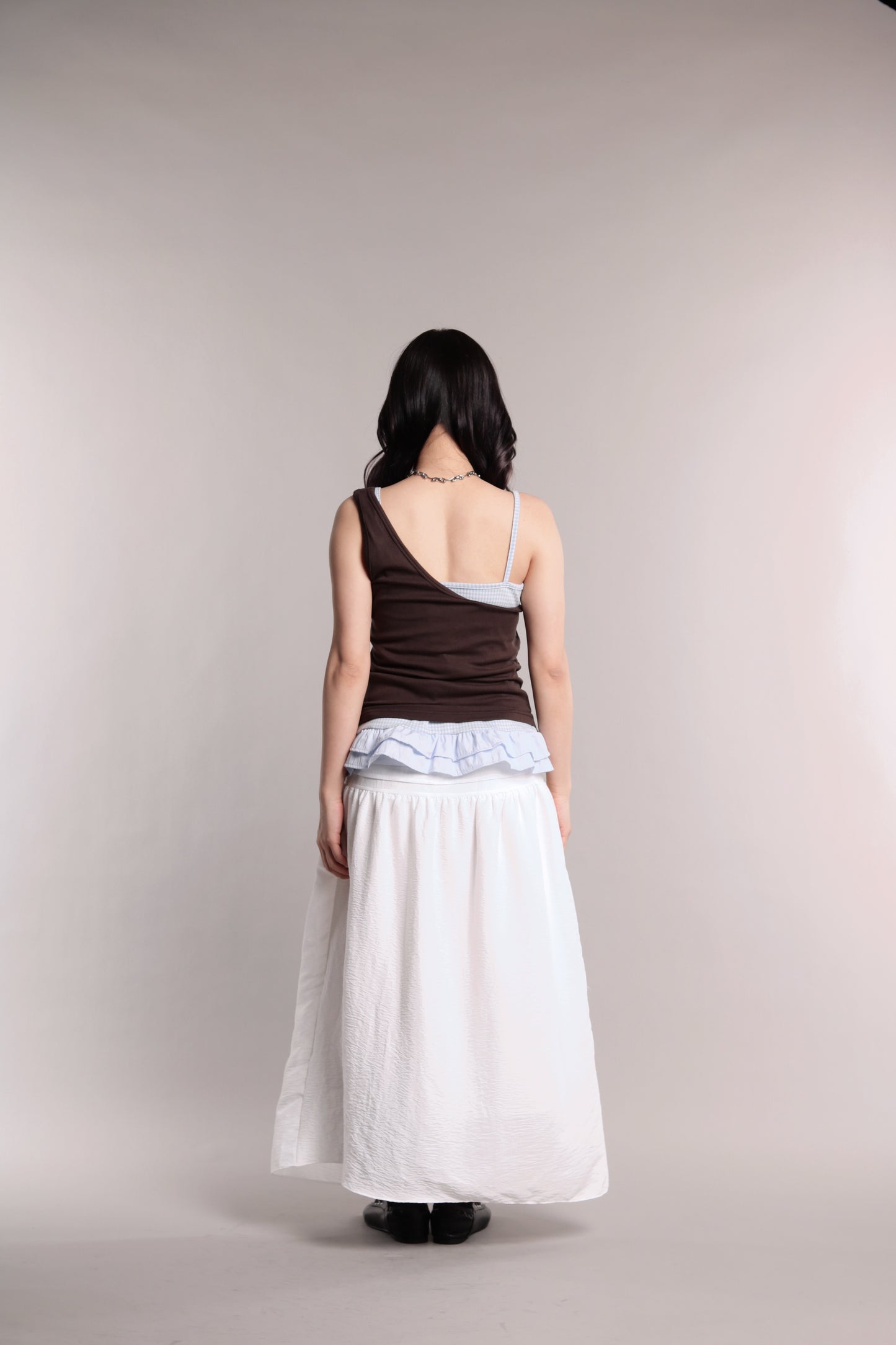 Checkered Ruffle Cami (Blue)