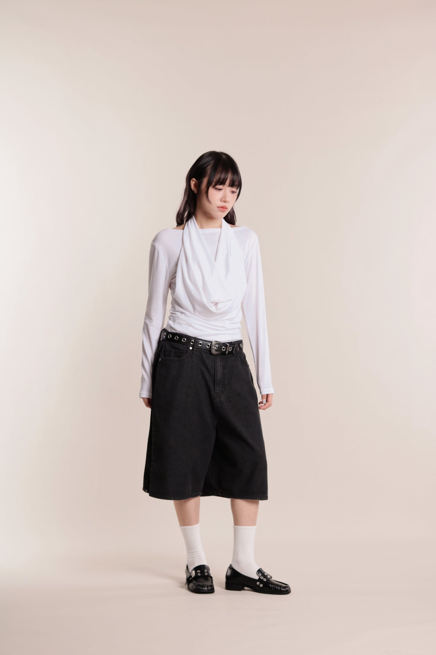 Grace Layered Drape Top (White)