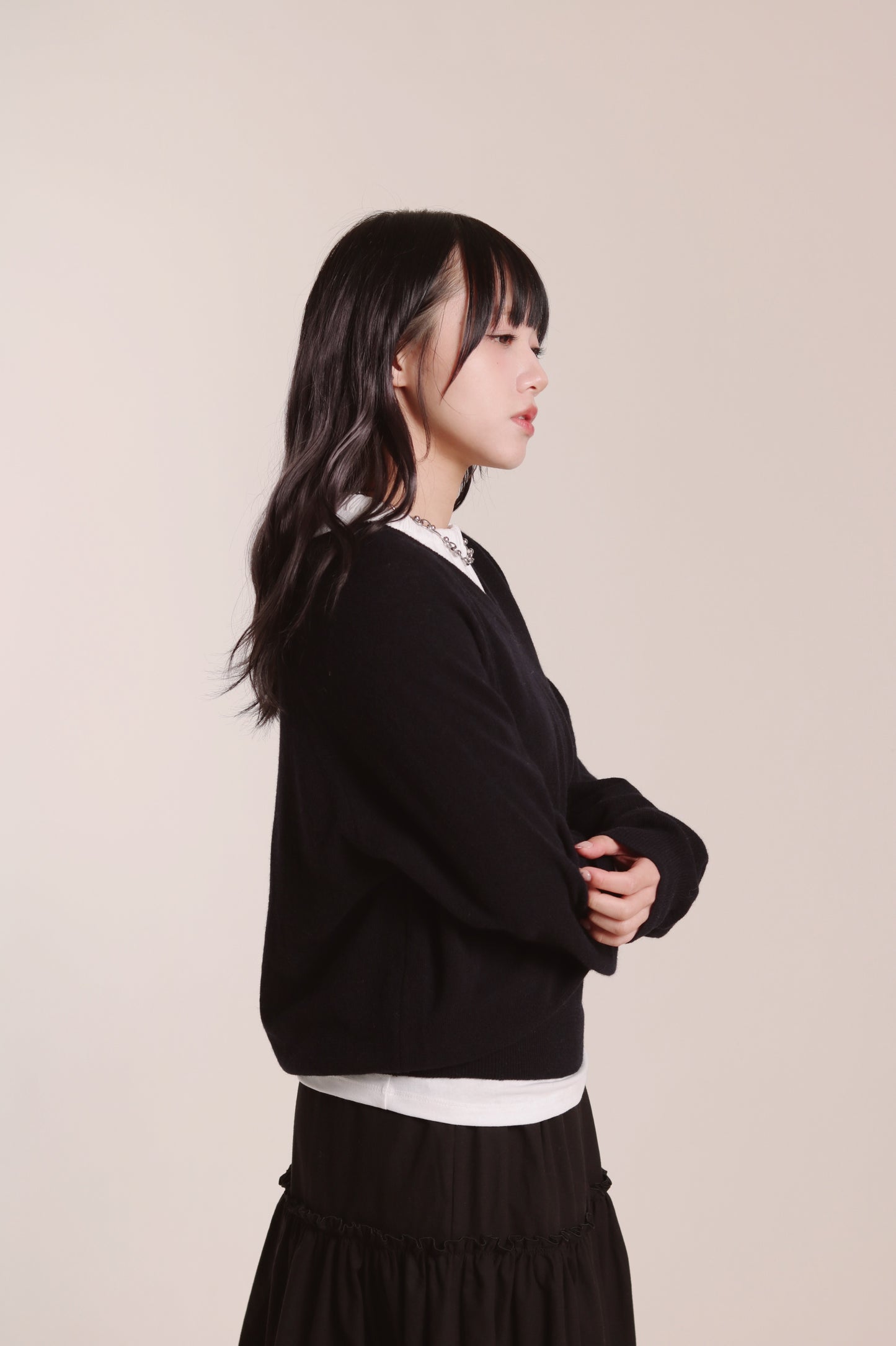 V Neck Sweater (Navy)