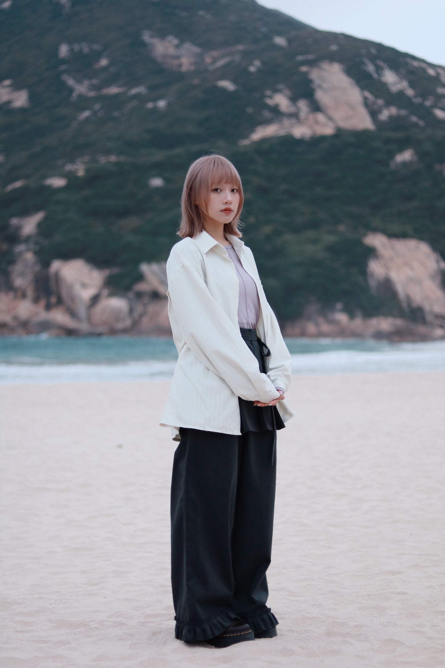Relaxed Belt Shirt (Ivory)