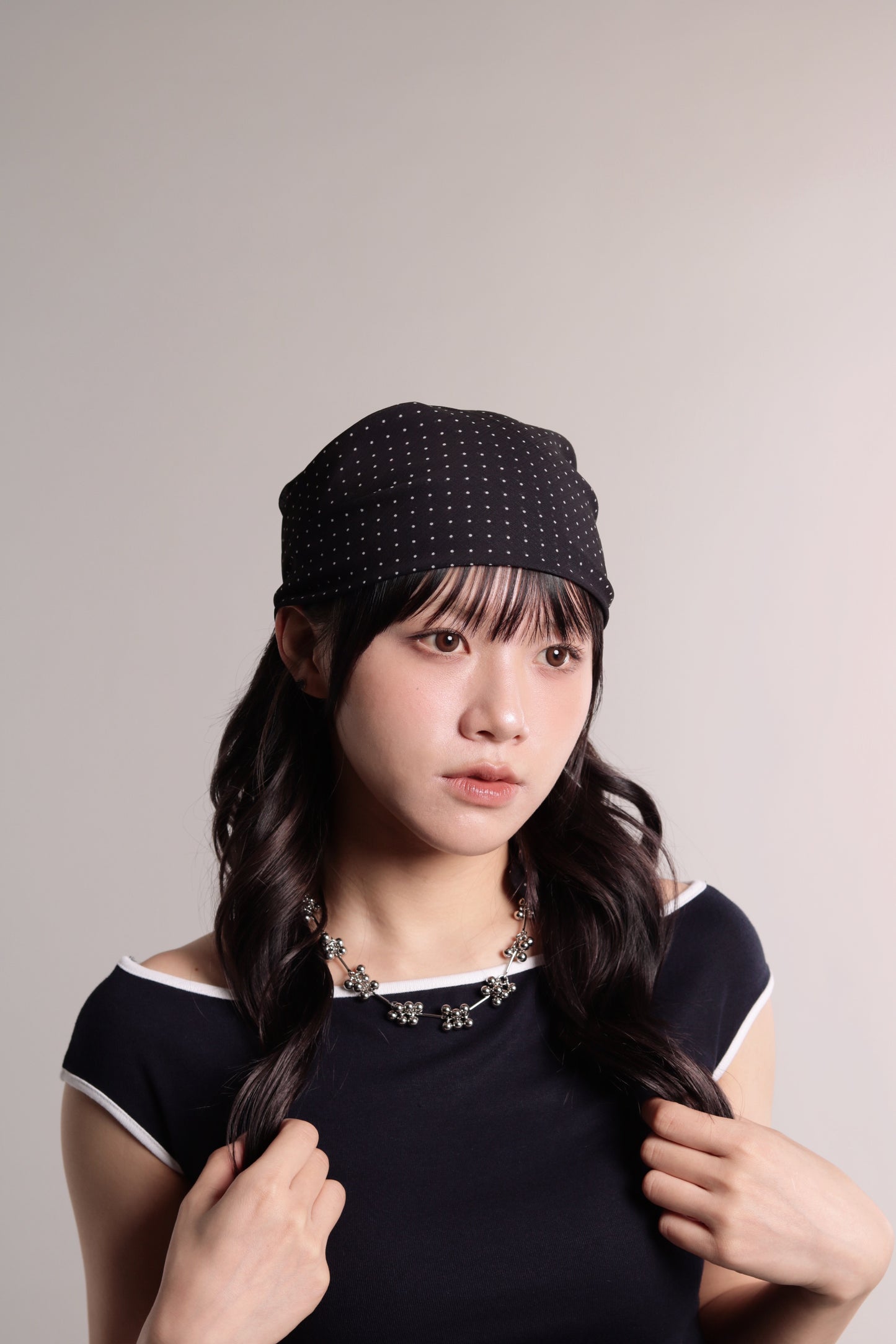 Polka Dot Scarf (Black)