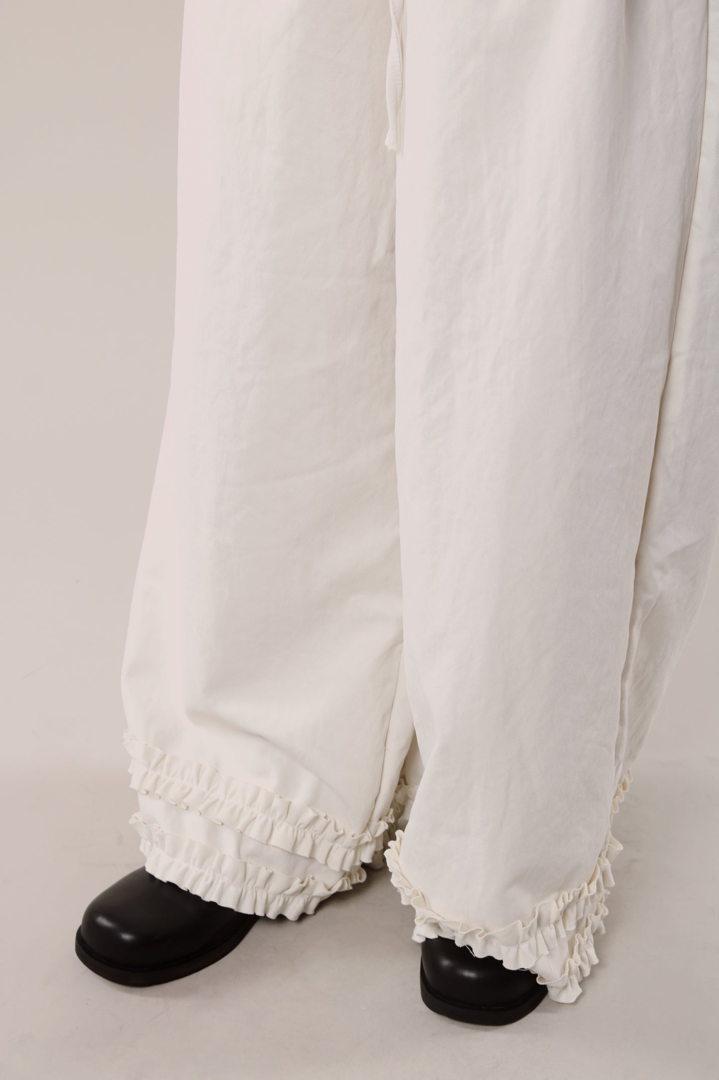 Double Ruffle Pants (Ivory)