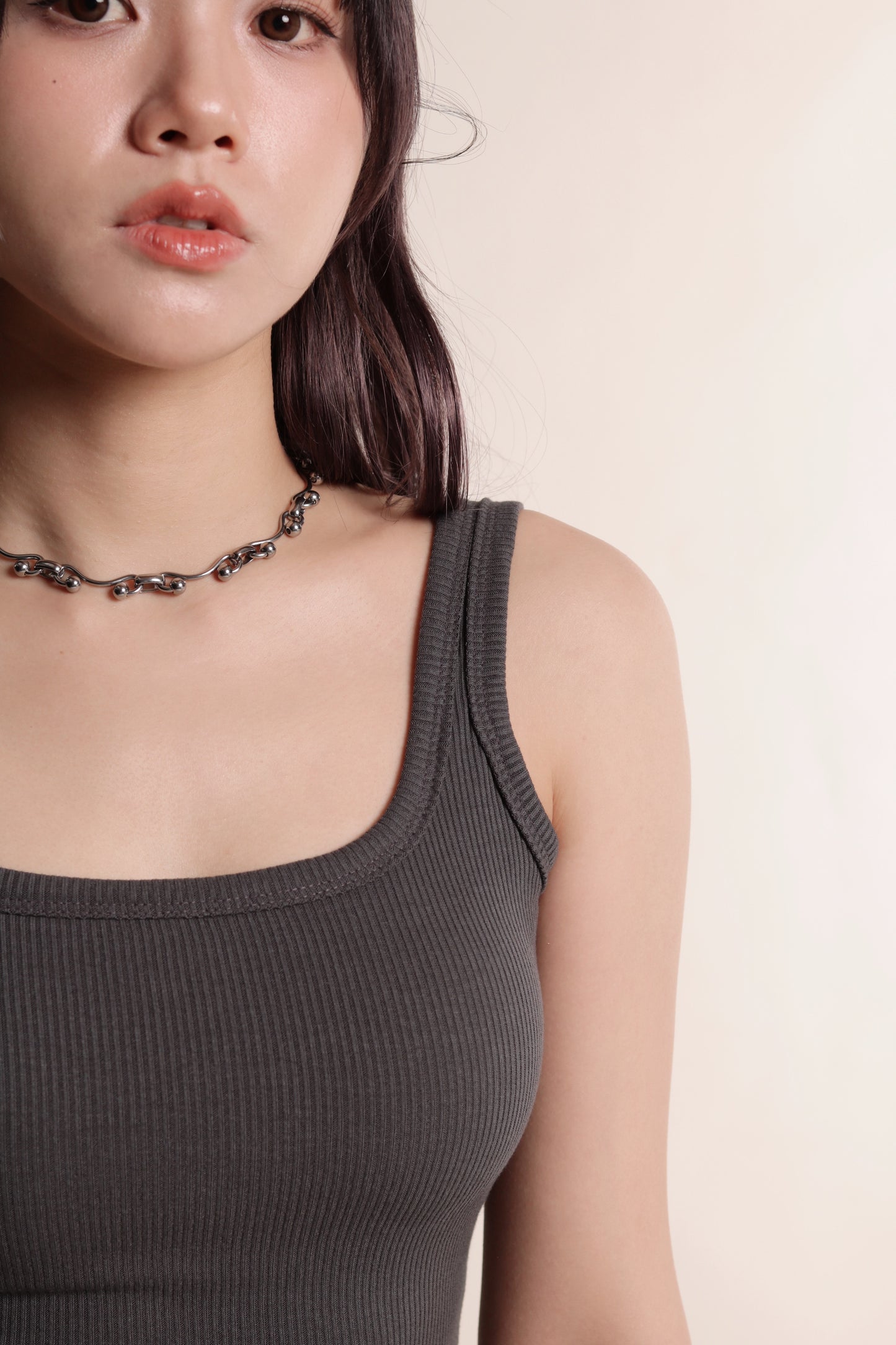 Square Neck Bra Top (Charcoal)