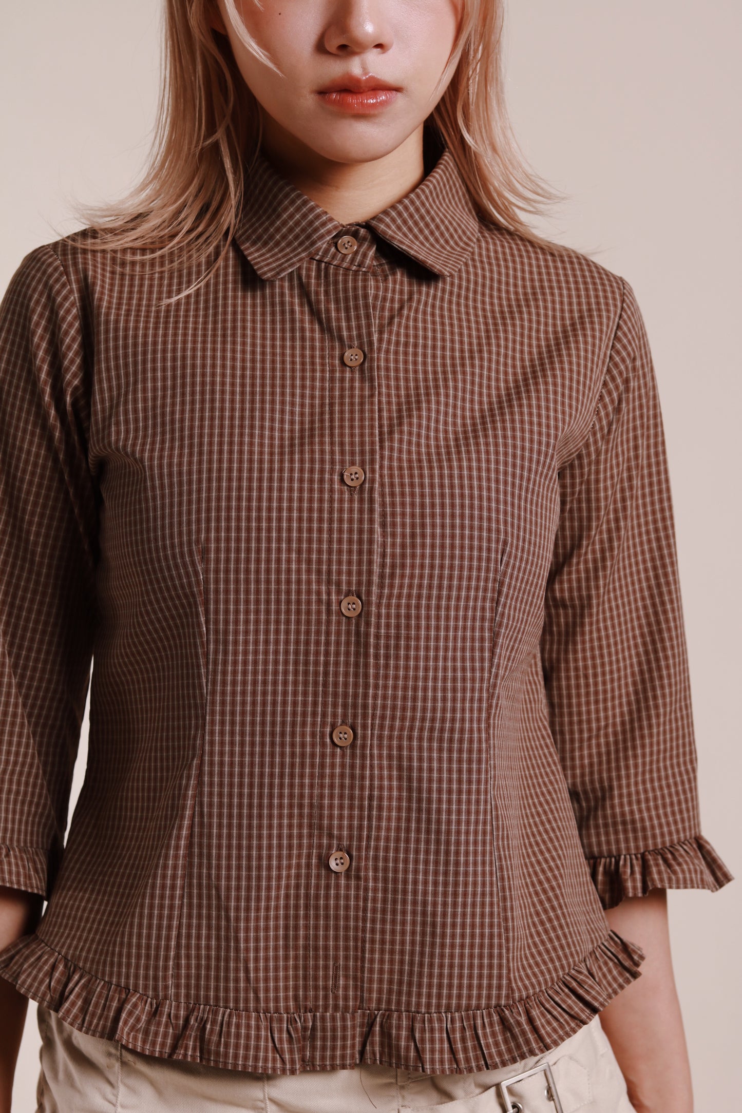 Autumn Ruffle Shirt (Brown)