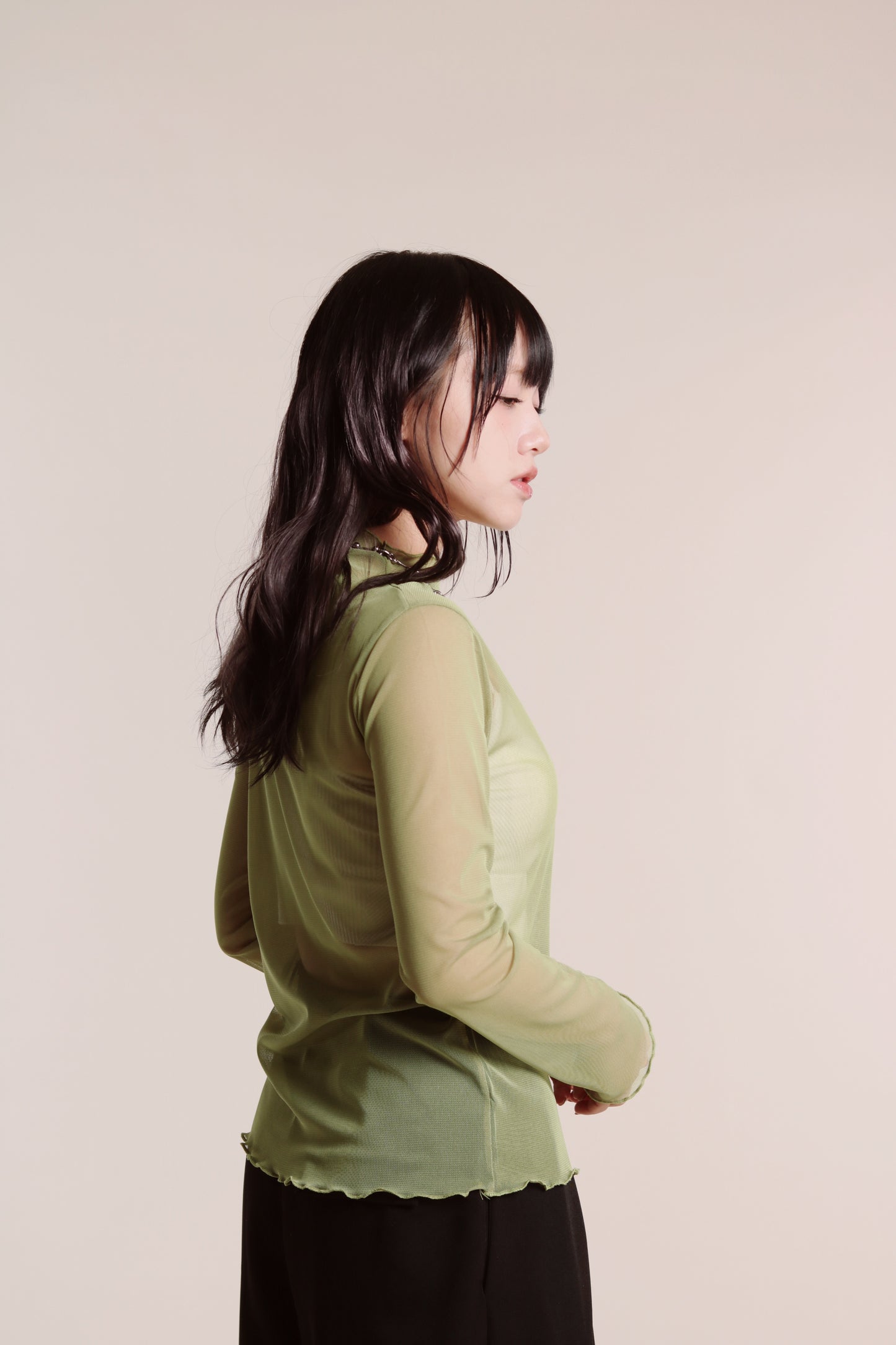 Ruffle See Through Top (Green)