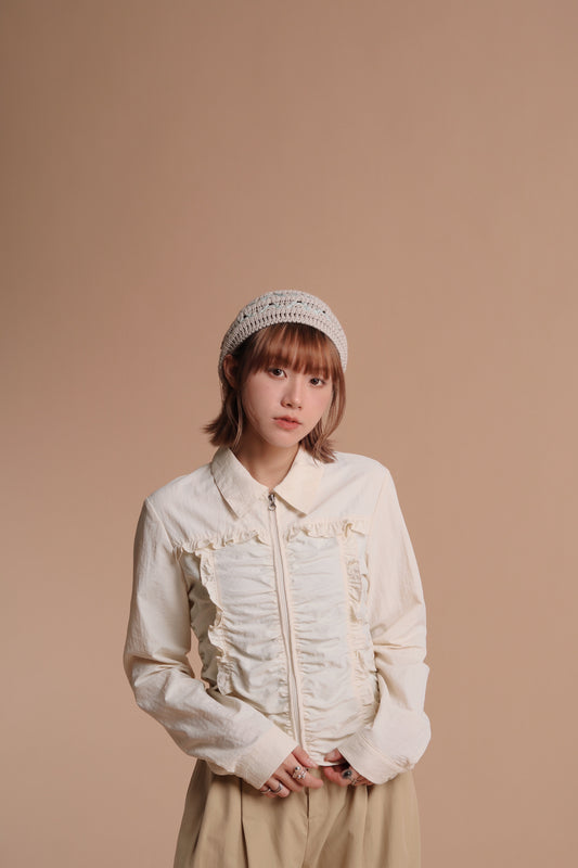 Gathered Ruffle Jacket (Ivory)