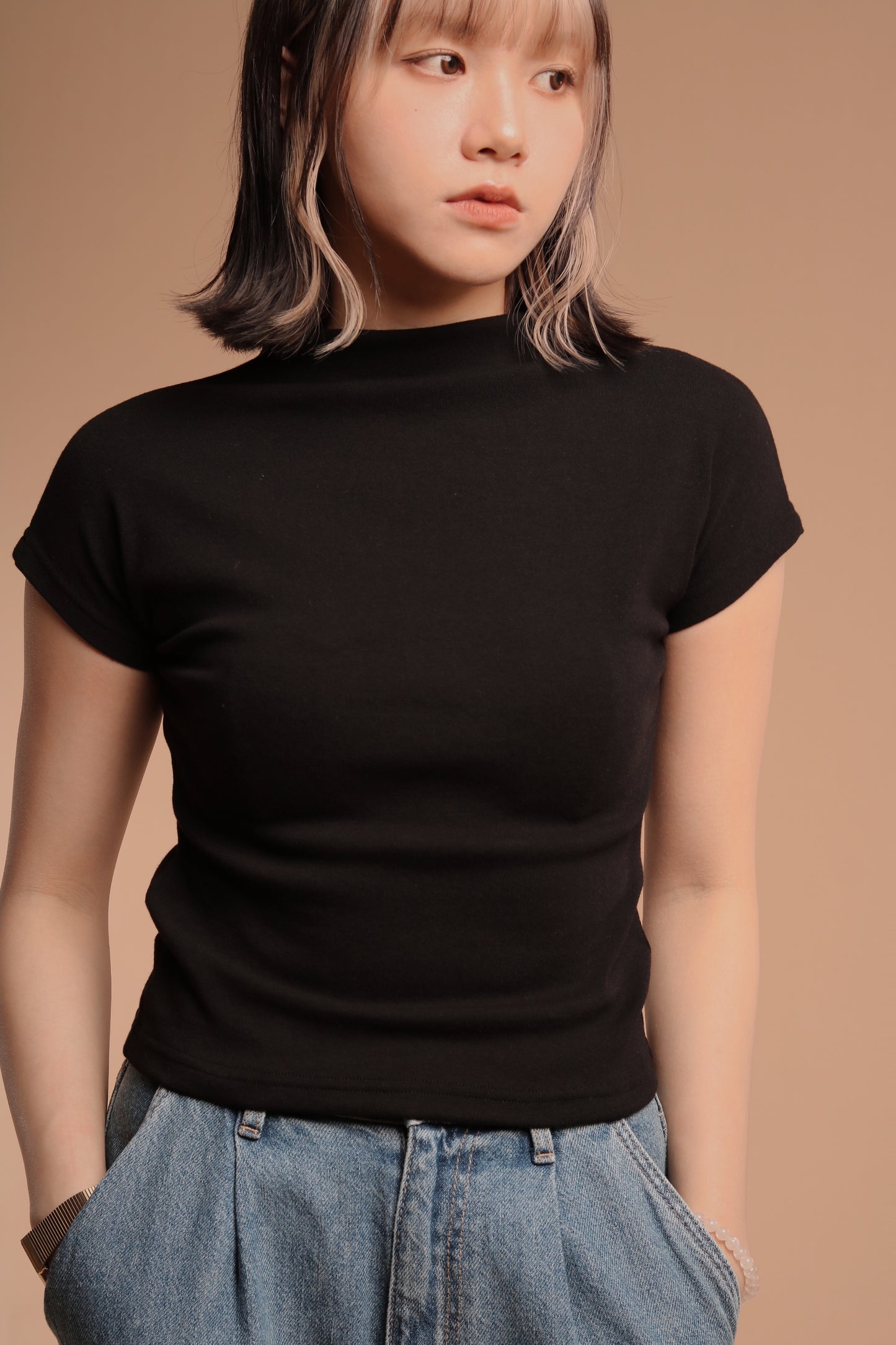 Cap Sleeve Tee (Black)