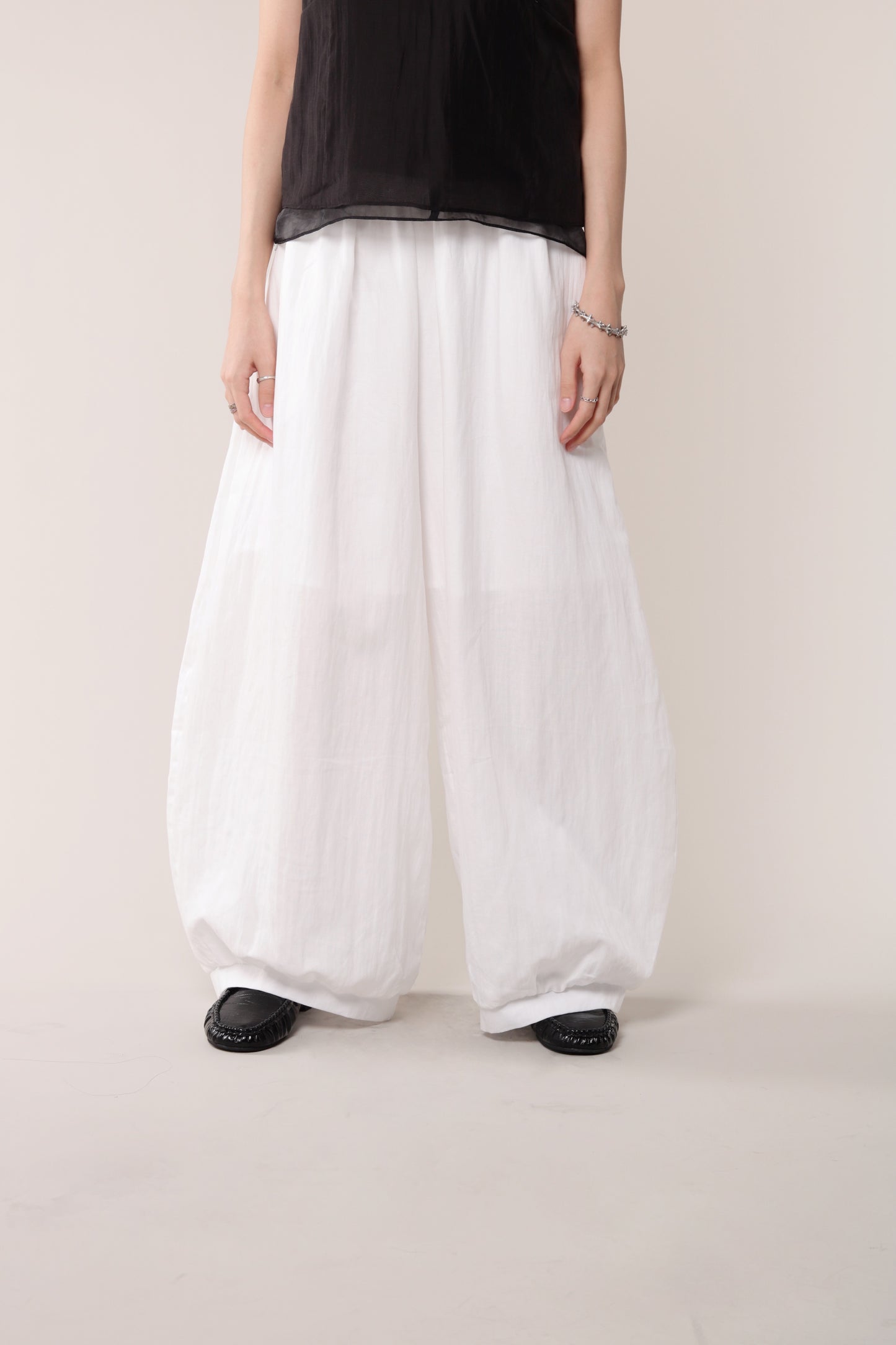 Linen Bubble Pants (White)