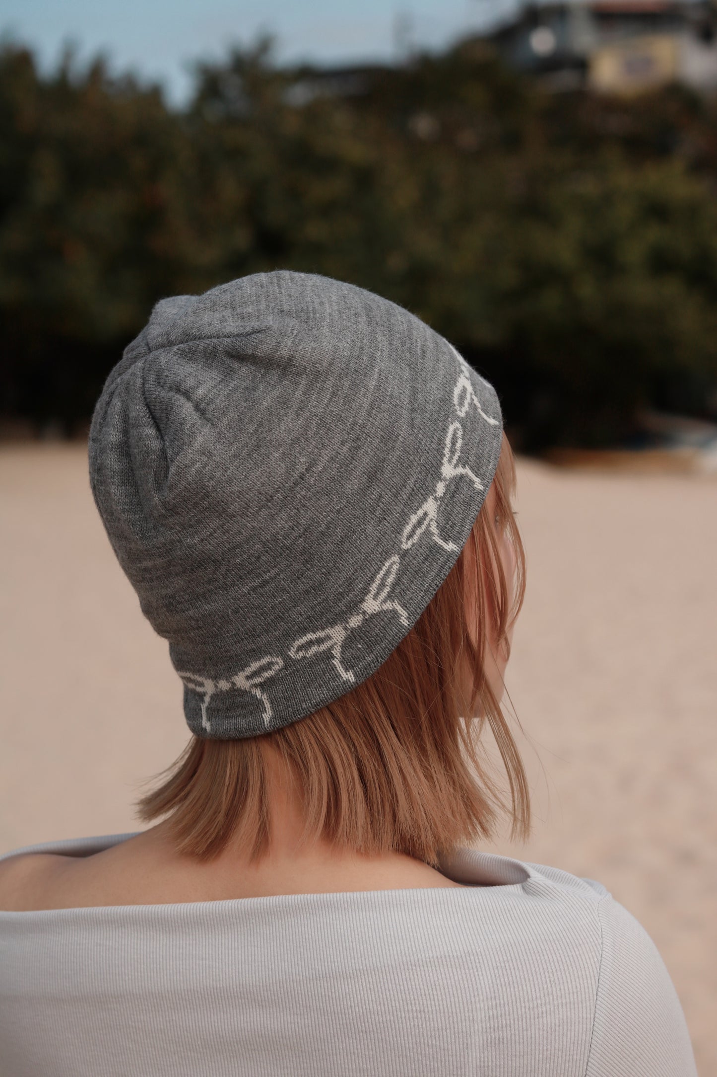 Little Ribbon Beanie (Grey)