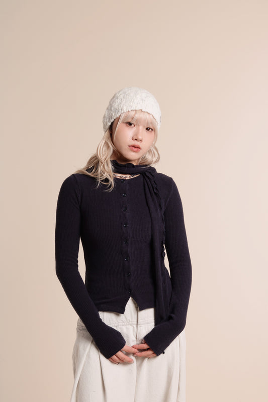 Little Scarf Cardigan (Navy)