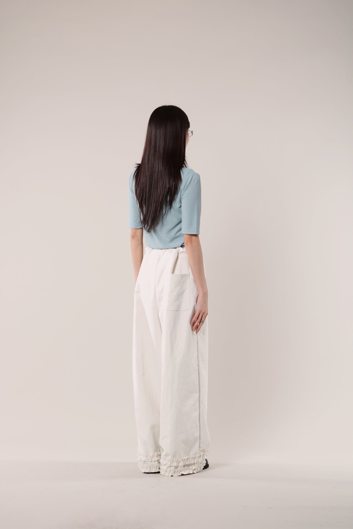 Double Ruffle Pants (Ivory)
