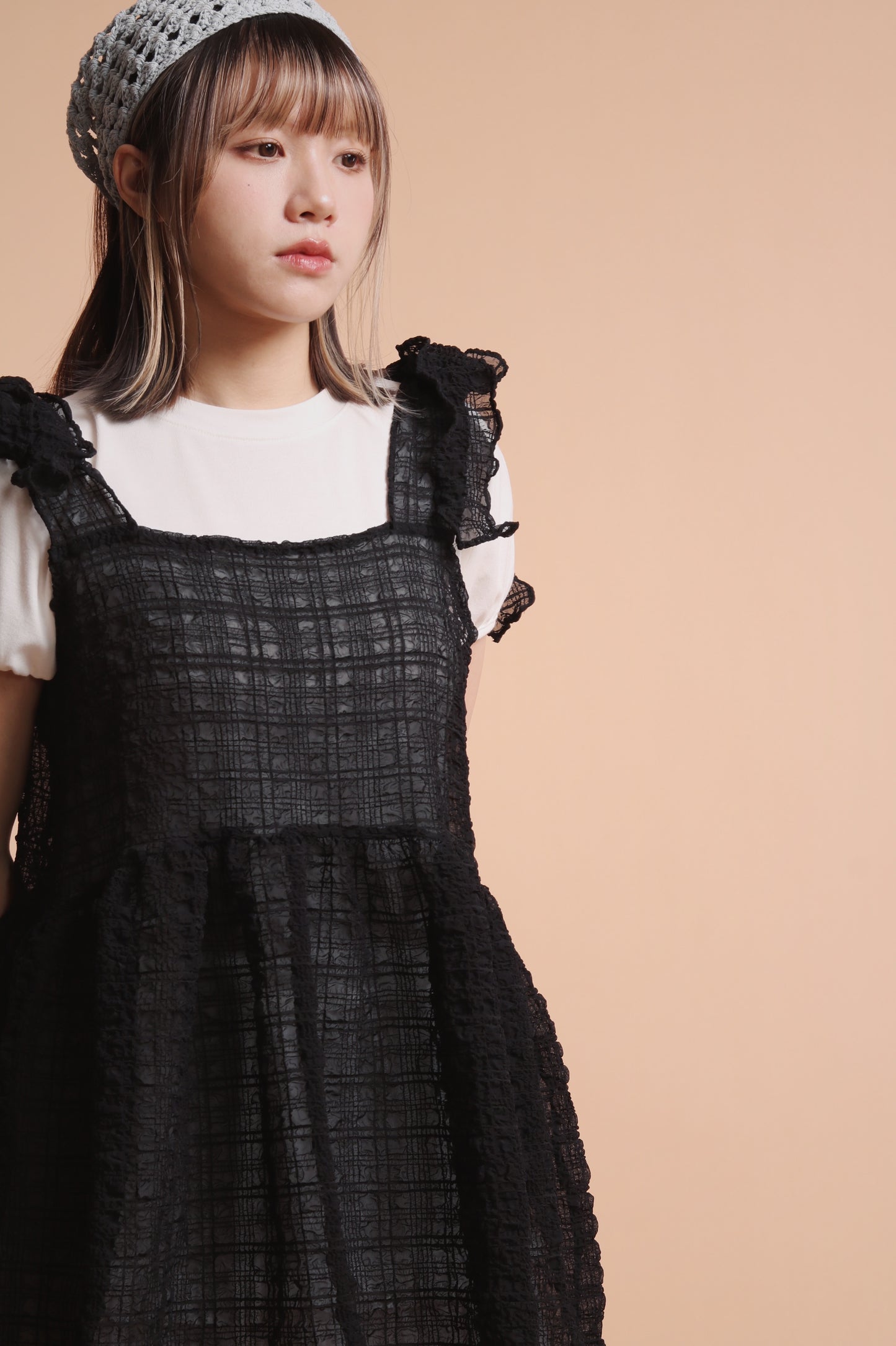 Doll Bubble Mini Dress (Black)
